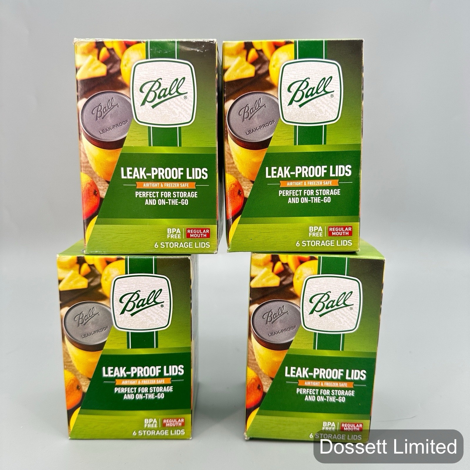 4- Ball Mason Grey Plastic Jar Lids Regular Mouth Leak-Proof 6-Pack (24 Total)