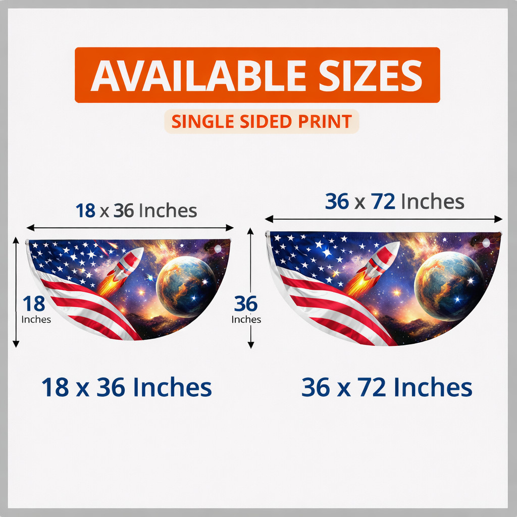 America 250th Anniversary Semicircle Flag, Patriotic USA Banner