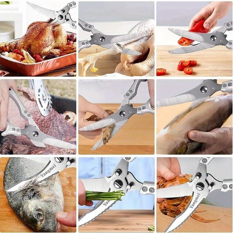 2pcs Kitchen Poultry Shears Kitchen Bone Scissor Stainless Steel Heavy Duty Meat
