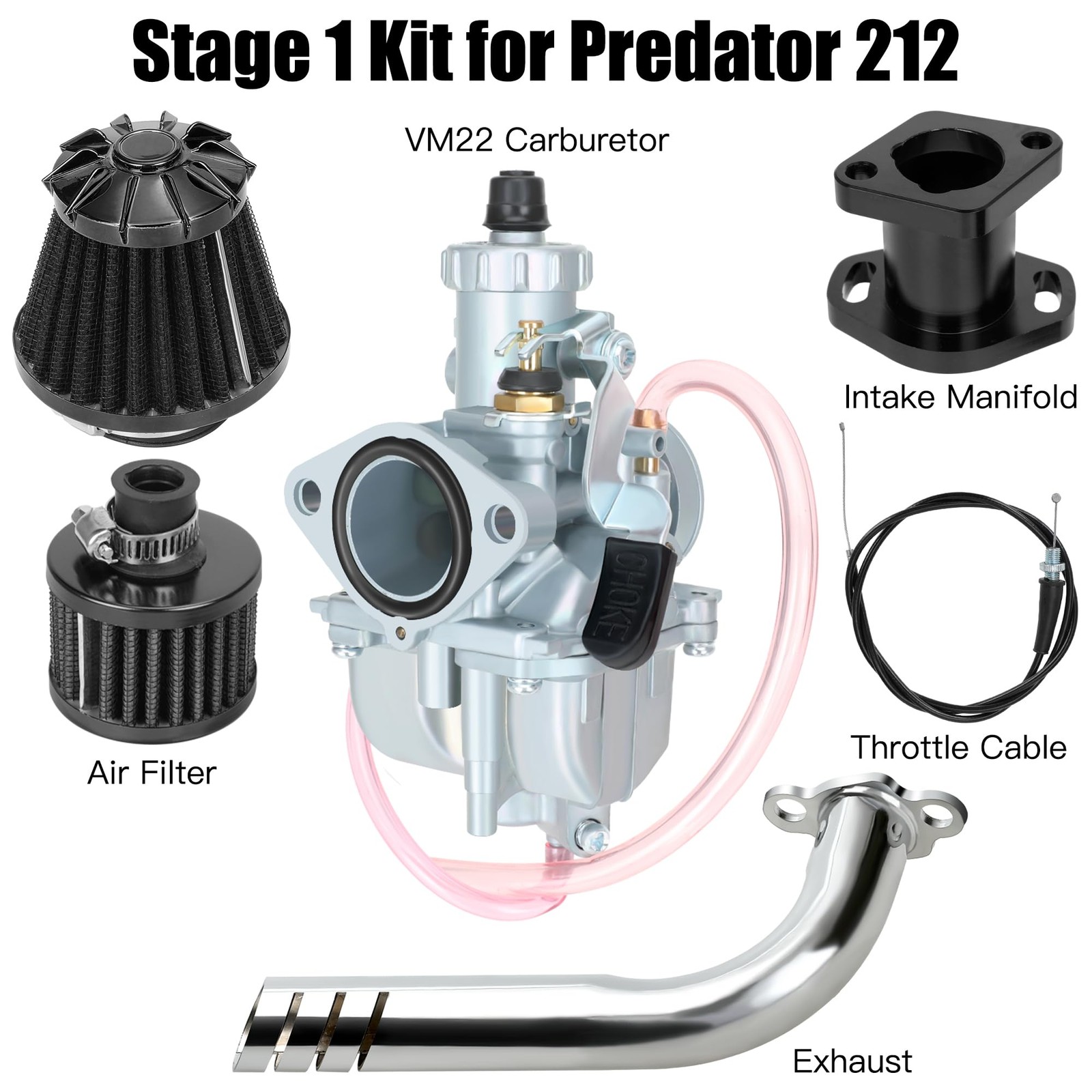 VM22 26mm Carburetor Stage 1 Kit Replacement for Predator 212cc 224cc