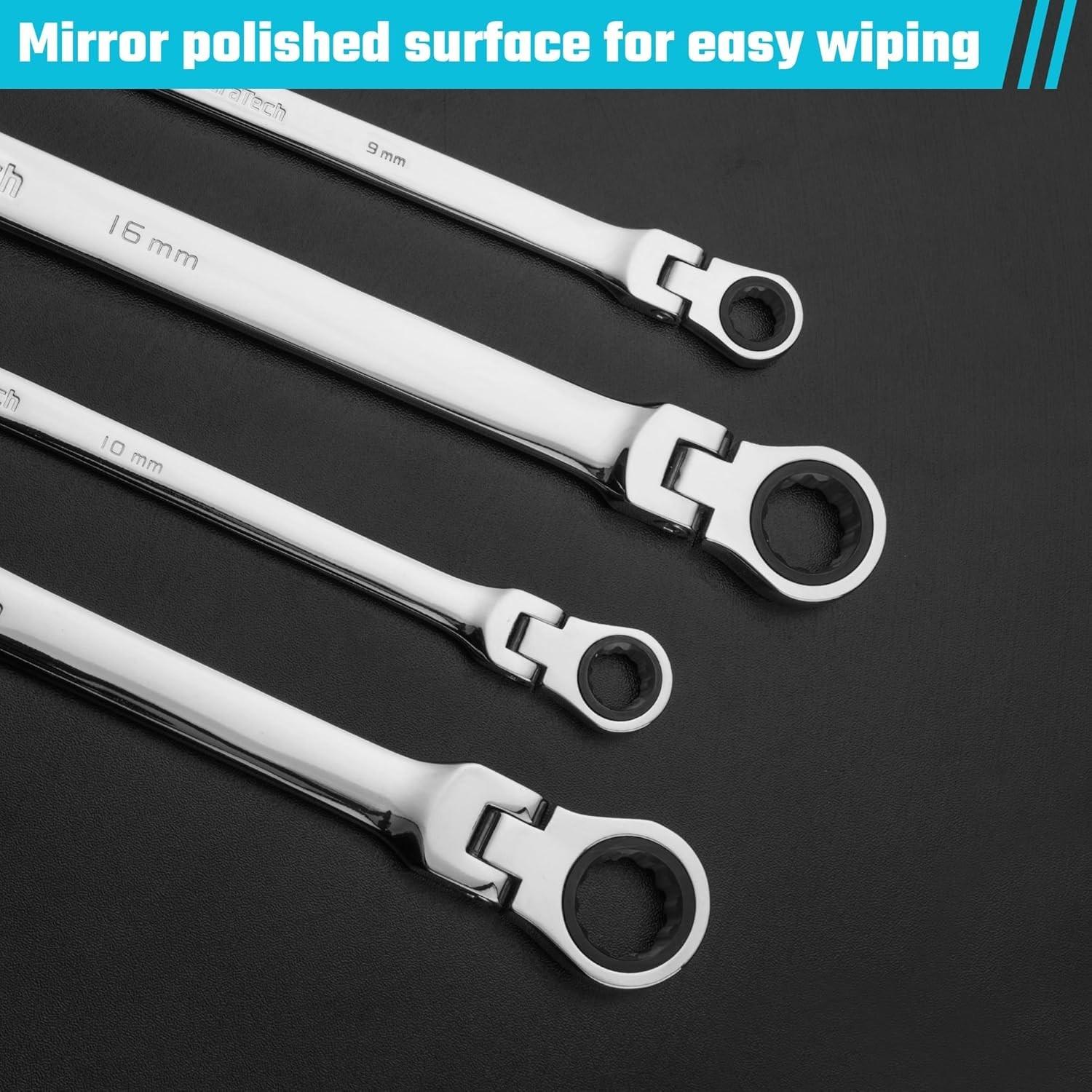 12-Point Box End Flex-Head Wrench – Extra Long at 41cm, Ideal for Mechanics