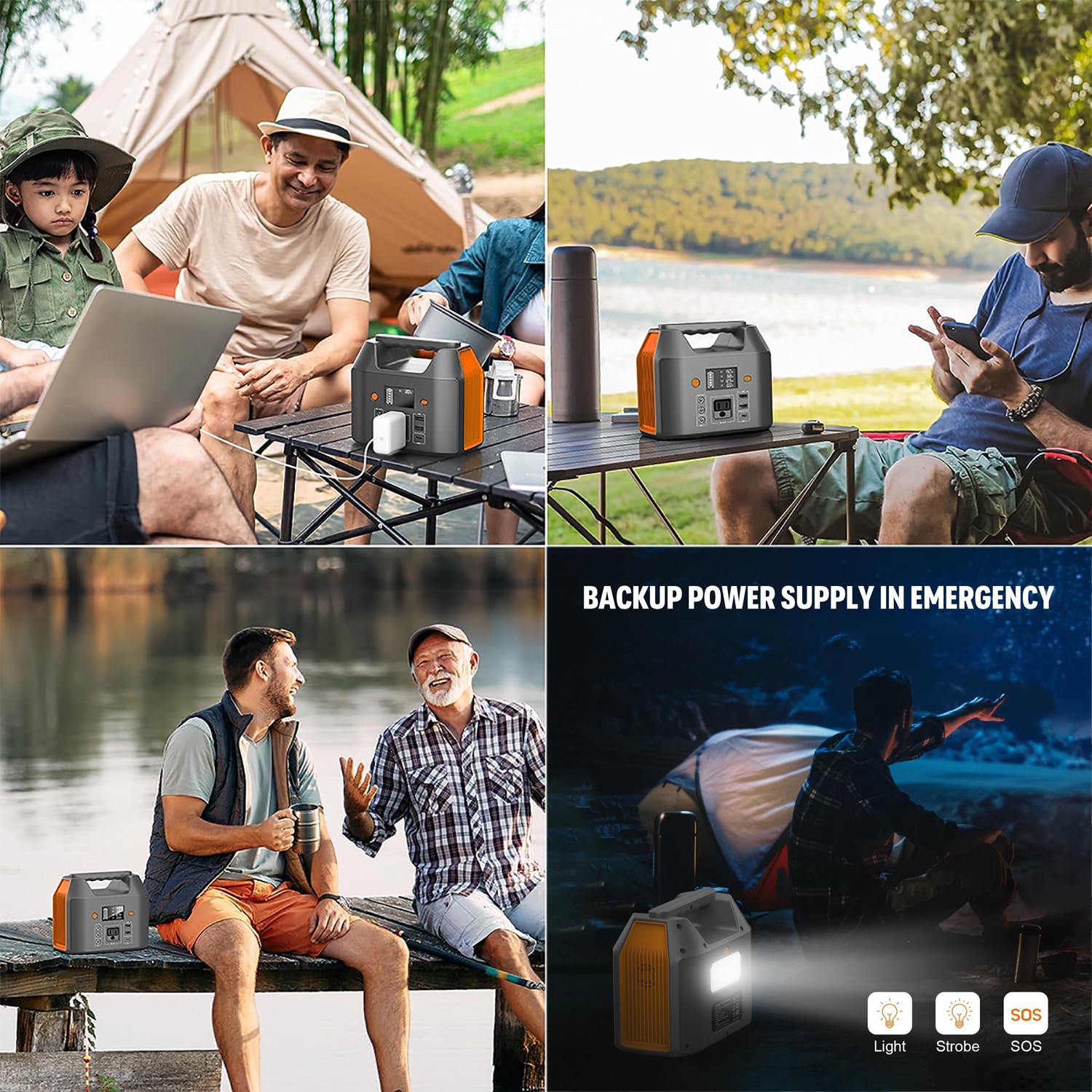 Portable Power Station 150W 155Wh Lithium Battery Bank Camping Solar Generator