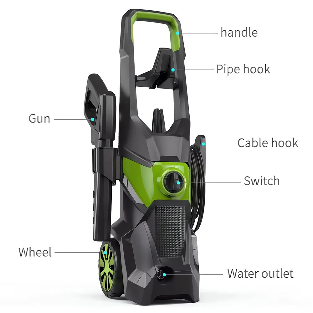 Electric Pressure Washer 5000PSI Max 2.5GPM Portable Power Washer 4 Quick Nozzle