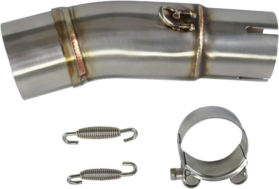 Motorcycle Exhaust Mid Pipe with Clamps – Muffler Adapter Connect