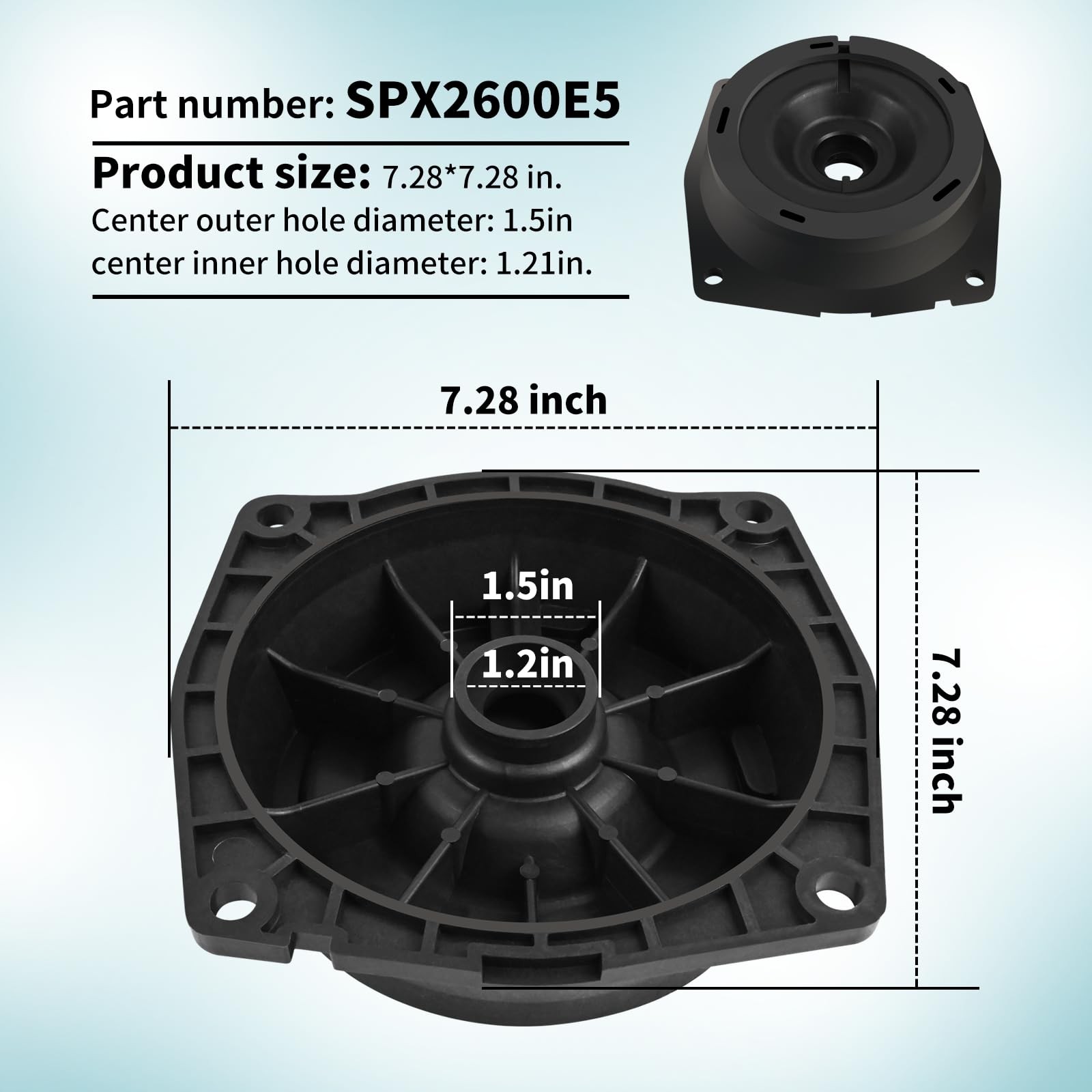 AQBB SPX2600E5 Seal Plate Compatible with Hayward Super Pump,Fits 1/3 Black