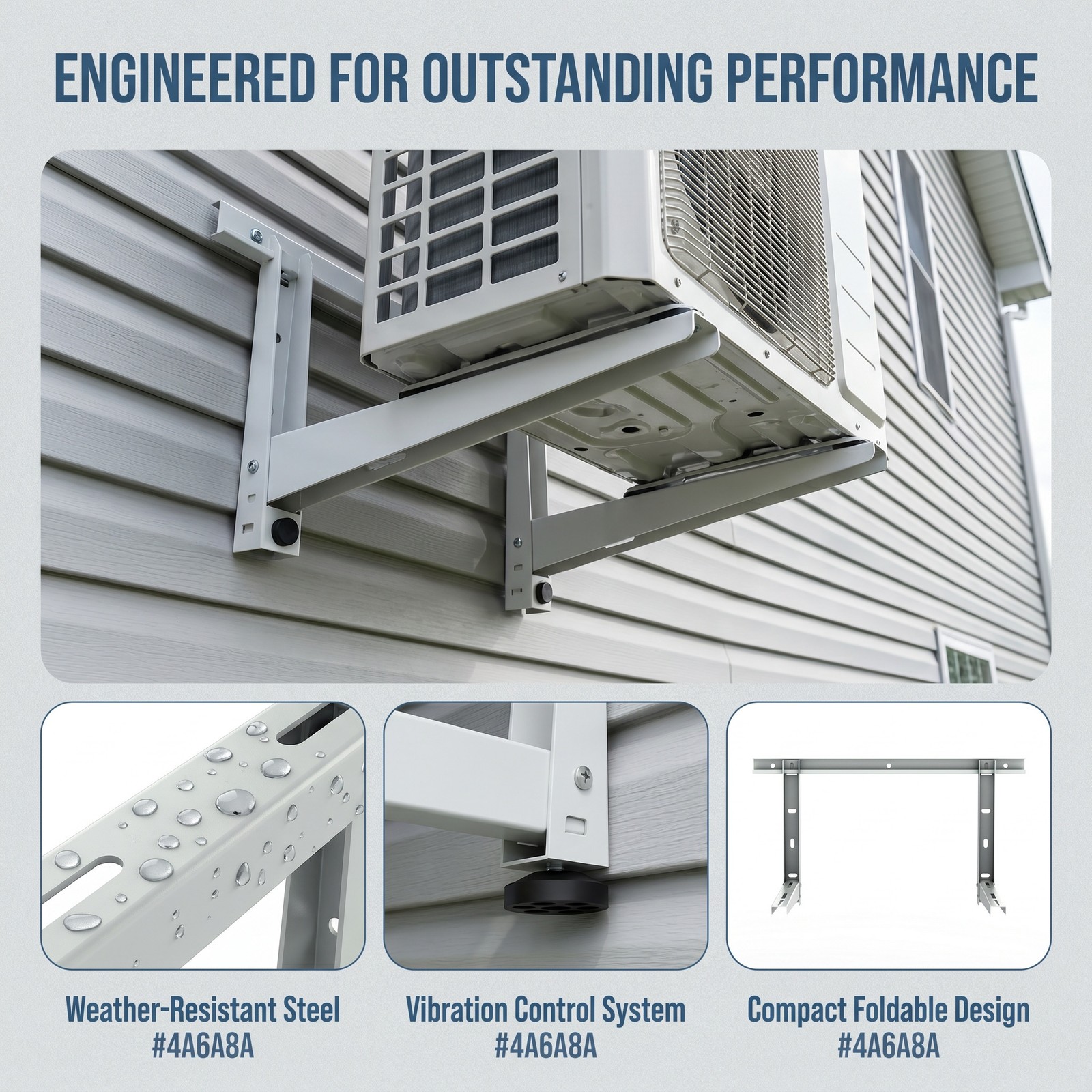 Mini Split Wall Mounting Bracket, Heavy-Duty Wall Bracket Max 150 Lb Capacity