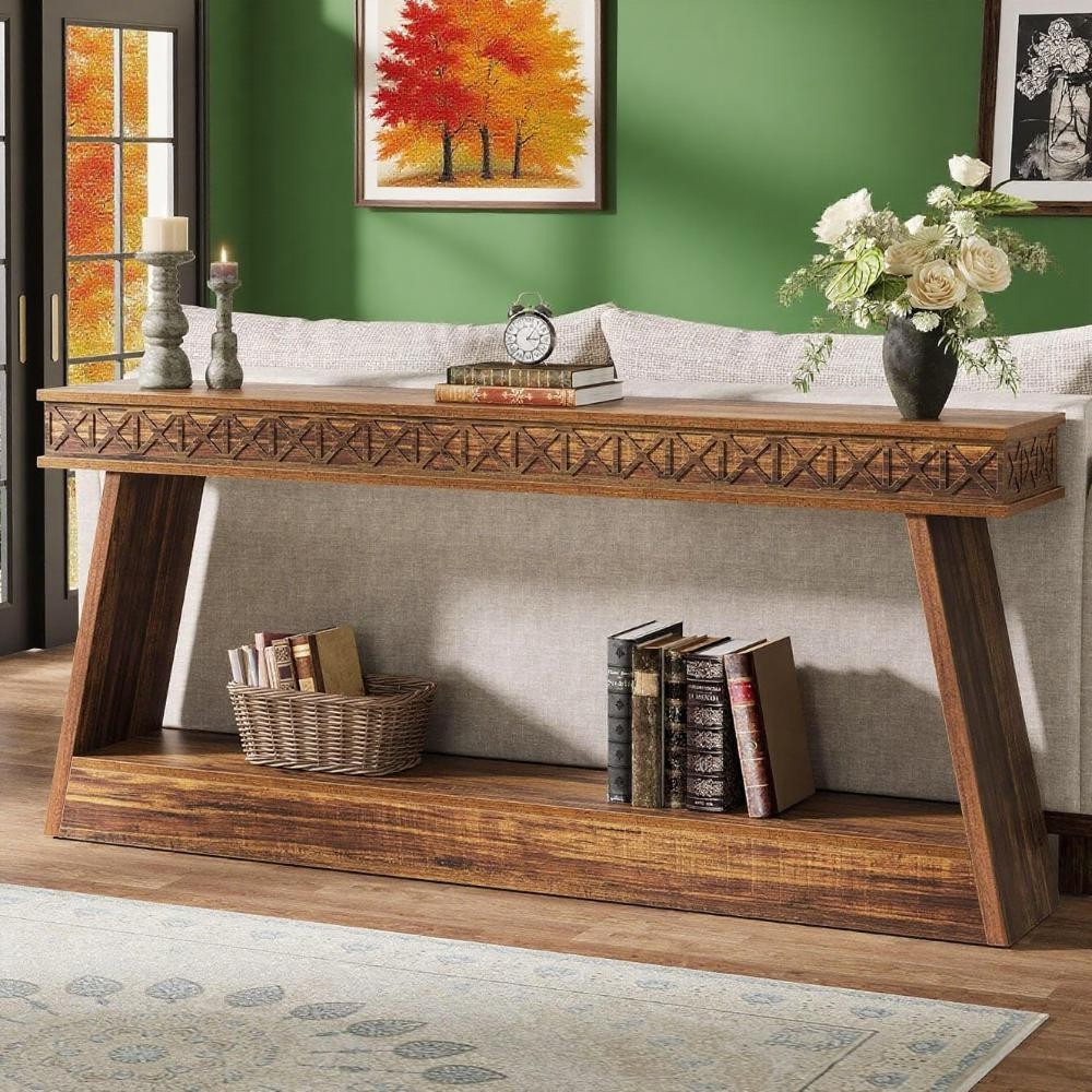 2-tier Sofa Table Long Console Table Living Room Table Behind Couch Table