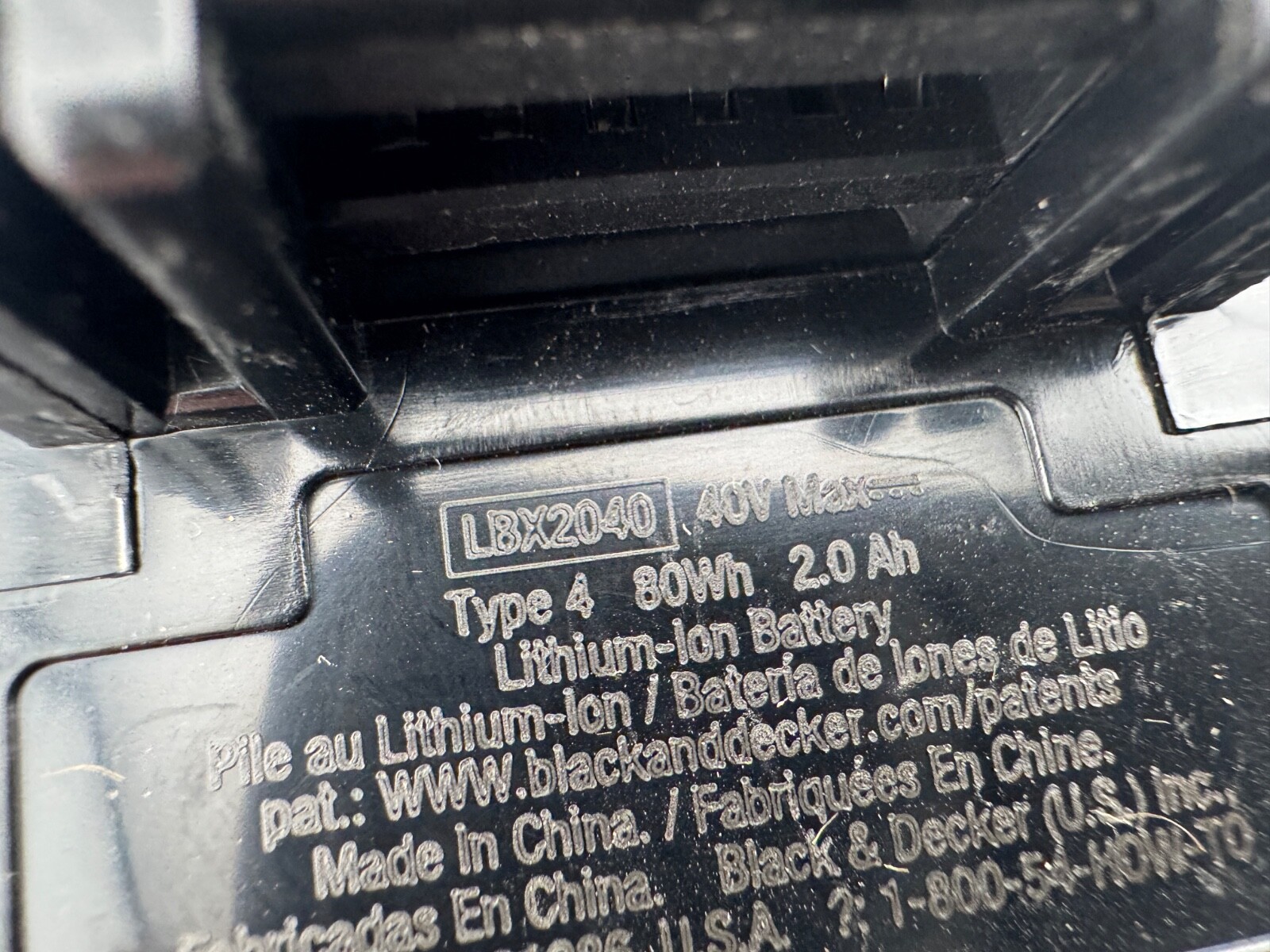 BLACK+DECKER 40V MAX LITHIUM-ION 2.0AH BATTERY PACK – [LBX2040]