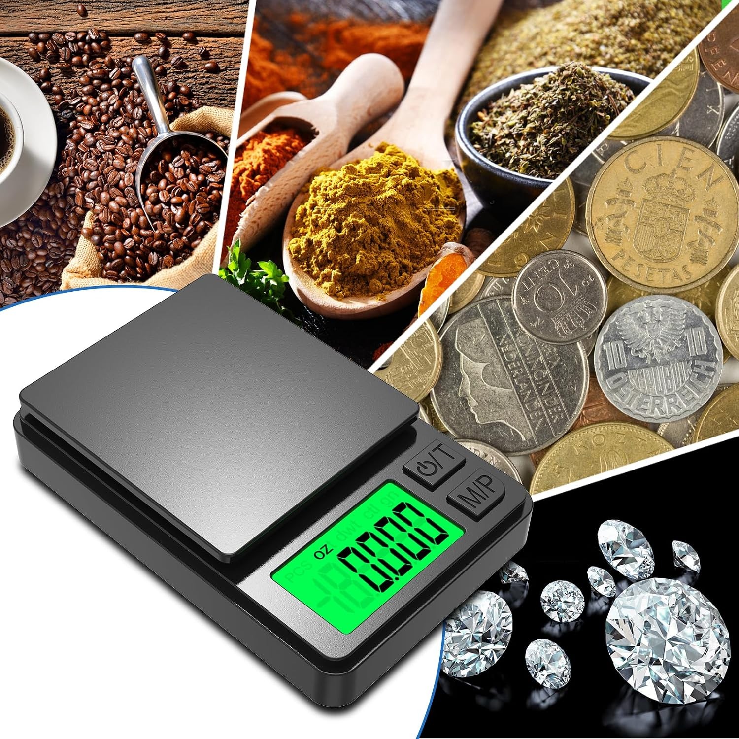 Pocket Scale 1000g 0.01g Precision Digital Gram Scale 7 Units Tare LCD Backlit