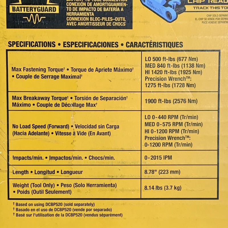 DEWALT DCF964B 20V MAX XR Brushless Cordless 3/4-inch Impact Wrench TOOL ONLY