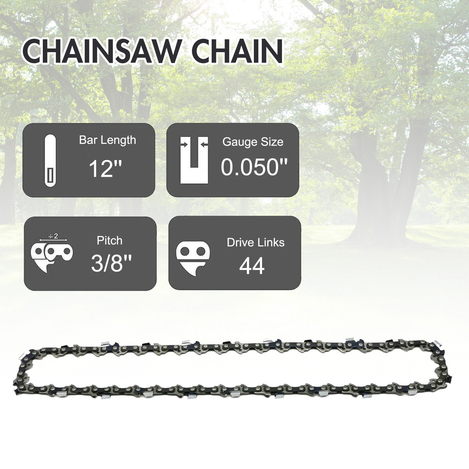 25.4CC 12″ Gasoline Chainsaw Powered 2-Stroke Engine Gas Chain Saw Wood Cutting