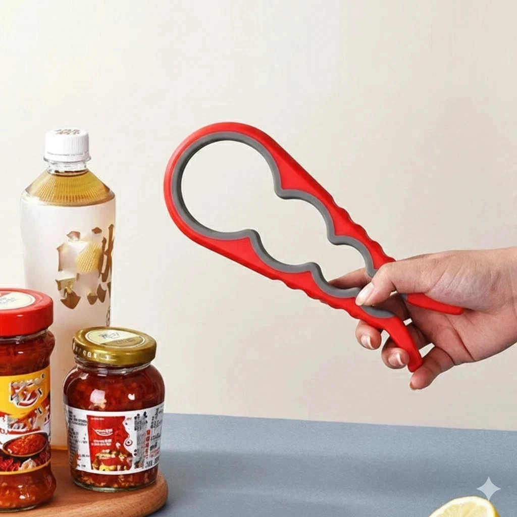 4 in 1 Quick Jar Rubber Opener Lid Bottle Cap Grip Twister Remover Kitchen Tool