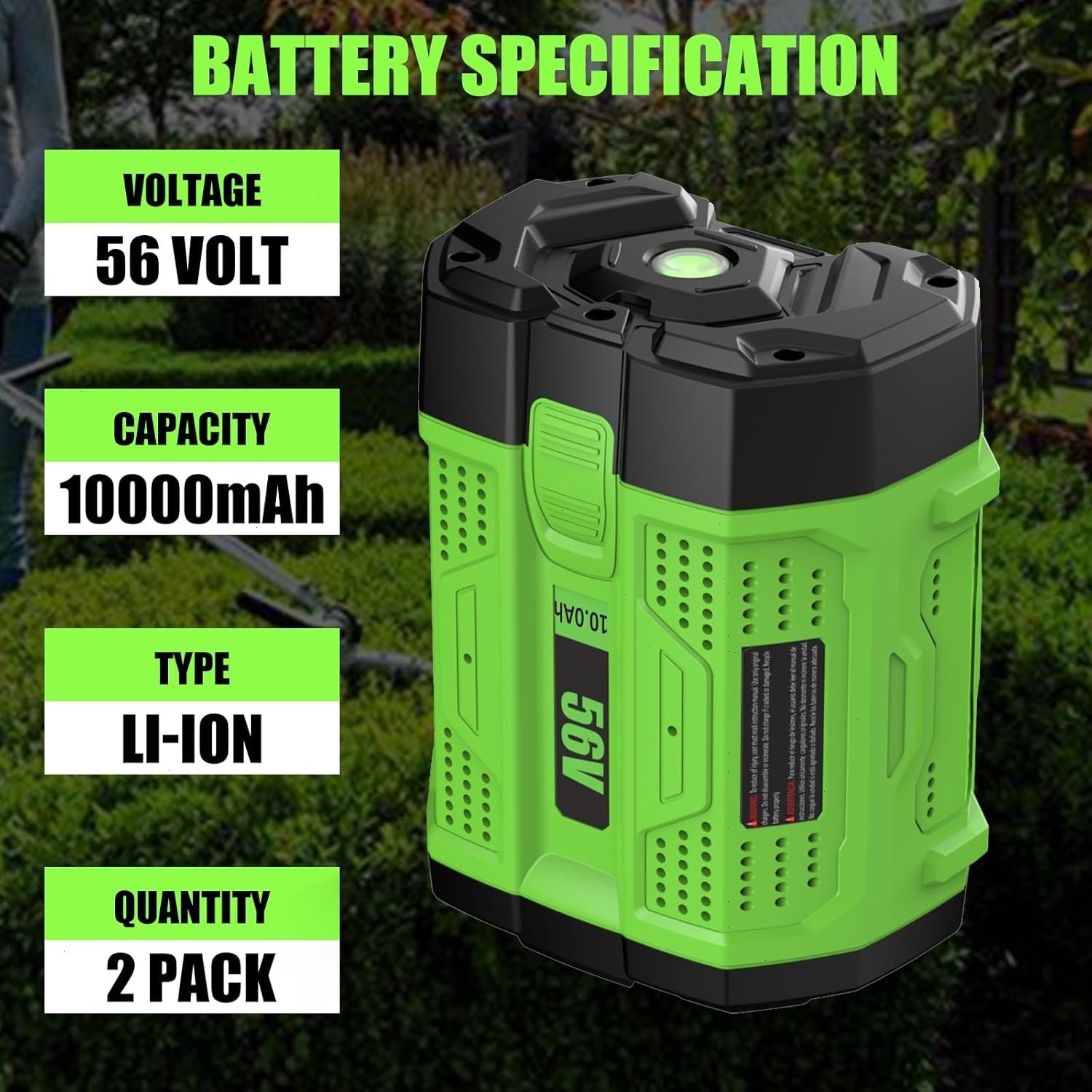 1~2PACK 56V 12.0Ah upgrade For EGO BA5600T Power + 56V 10Ah Lithium New Battery
