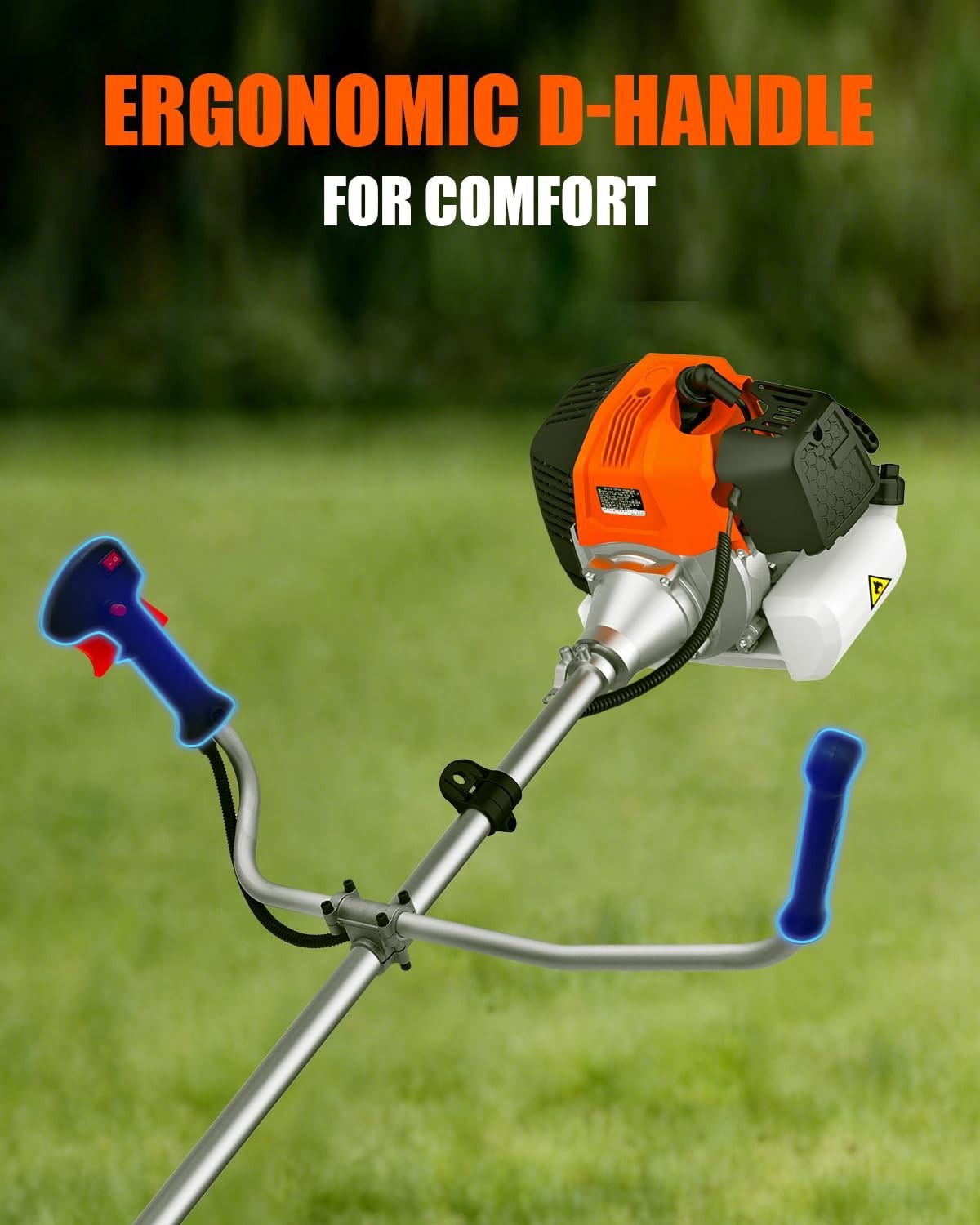 52cc 2-Cycle Gas Grass String Trimmer Gas Weed Eater Lawn Mower Orange Upgraded