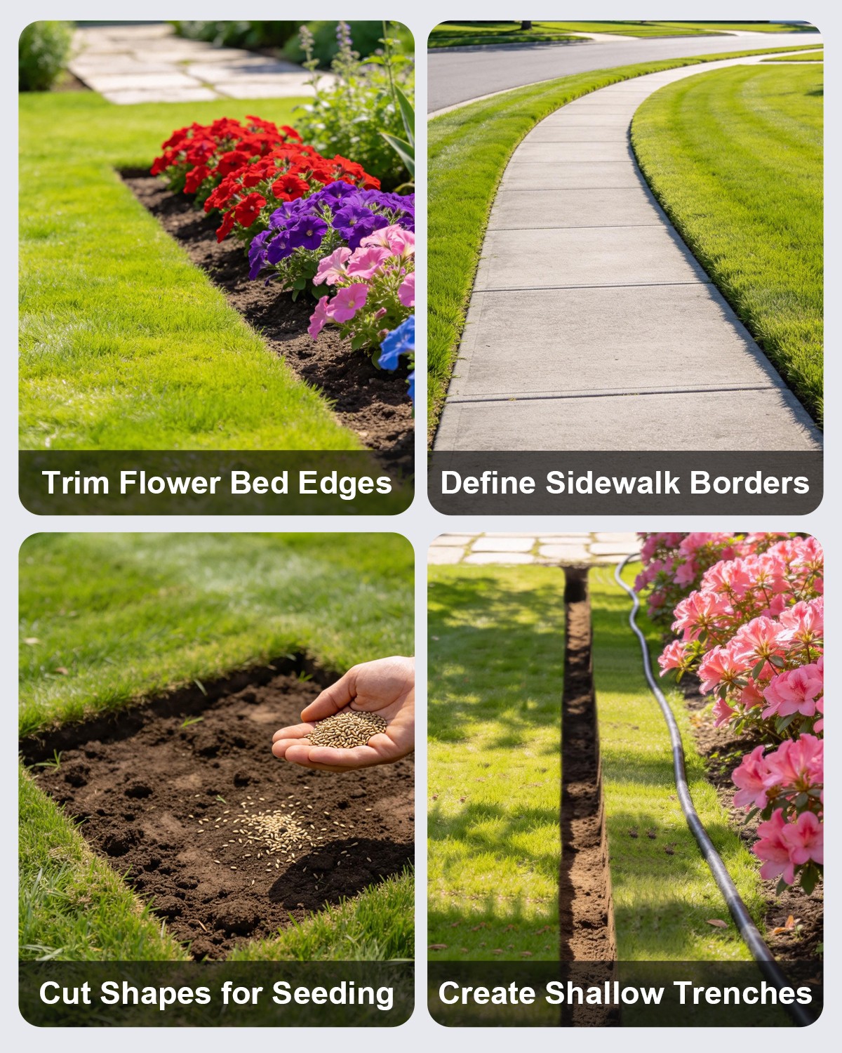 WORKPRO 40 inch Edger Lawn Tool Heavy Duty Lawn Half Moon Steel Blade Saw Tooth
