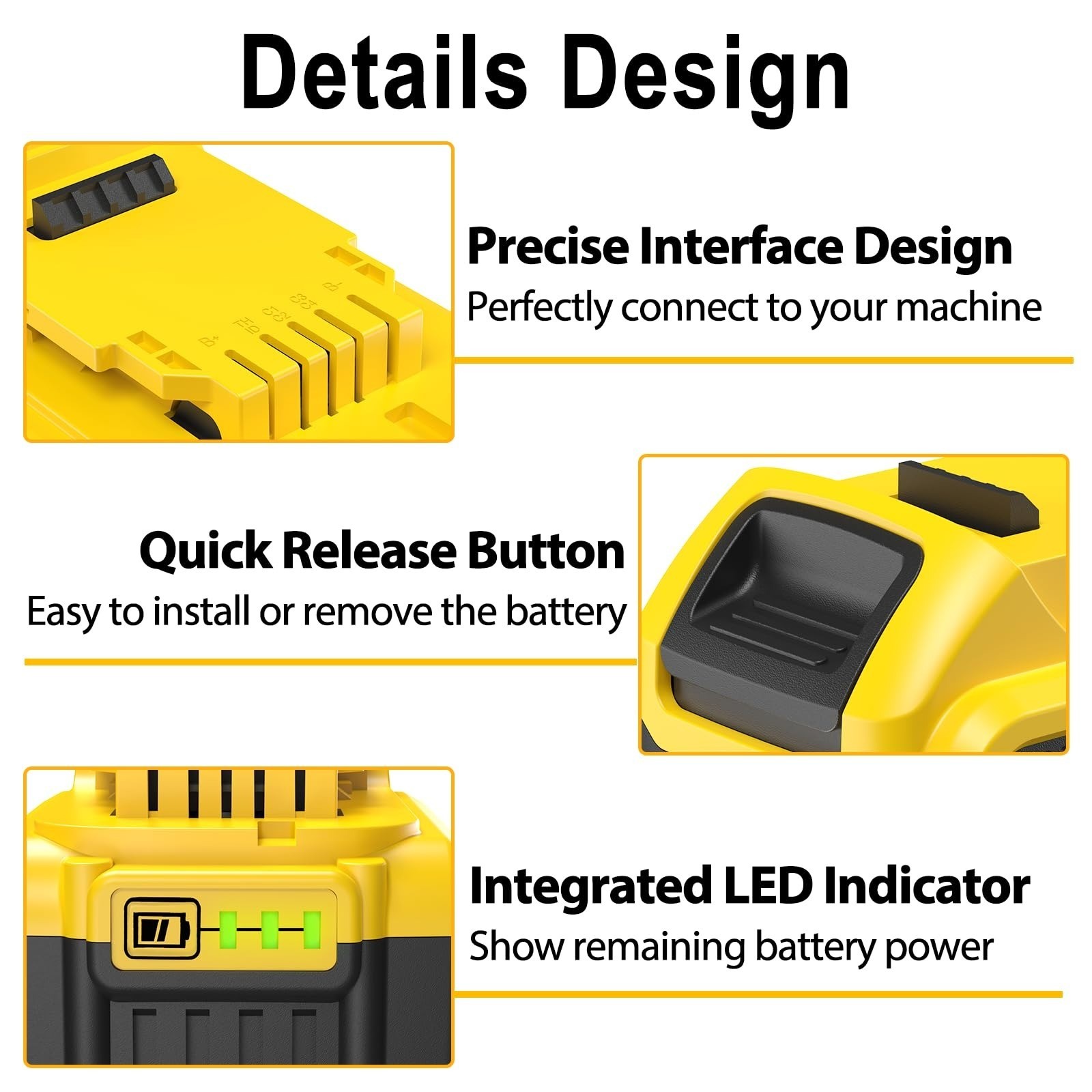 8000mAh Lithium-Ion Battery for Dewalt 20V Max – 4-Pack Replacement
