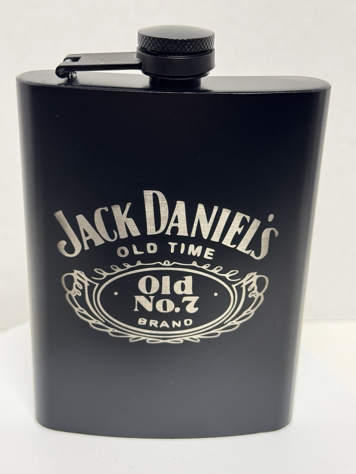 Laser Engraved Stainless Steel Hip Pocket Flask Matte Finish 8 Oz – Jack Daniels