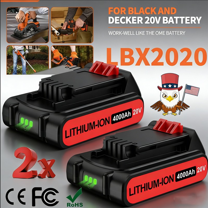 2 Pack 4.0AH 20V MAX For Black&Decker 20Volt Lithium Battery LBXR20-OPE LB2X4020