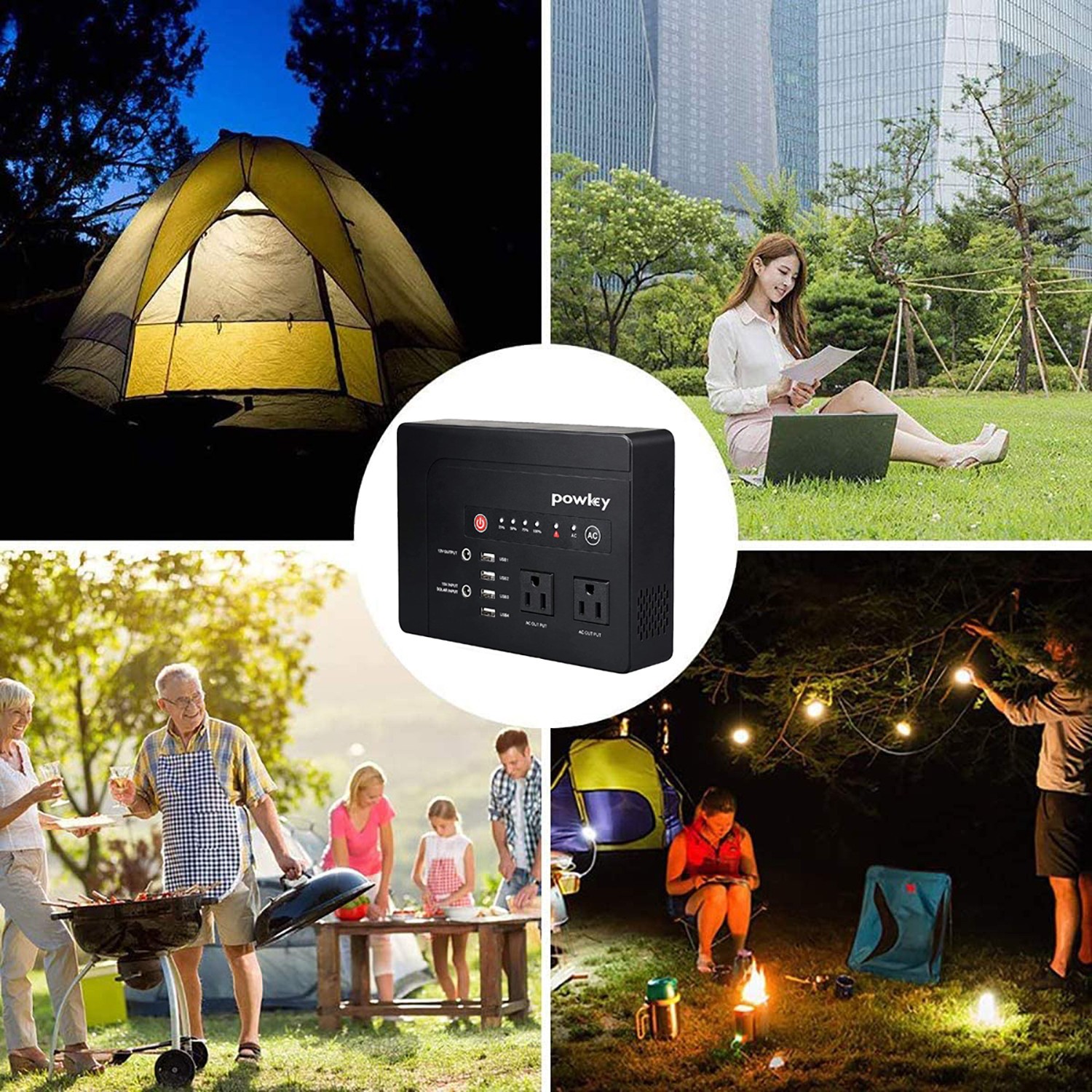 Portable Power Station Battery Charger AC DC 146Wh 100W Small Solar Generator