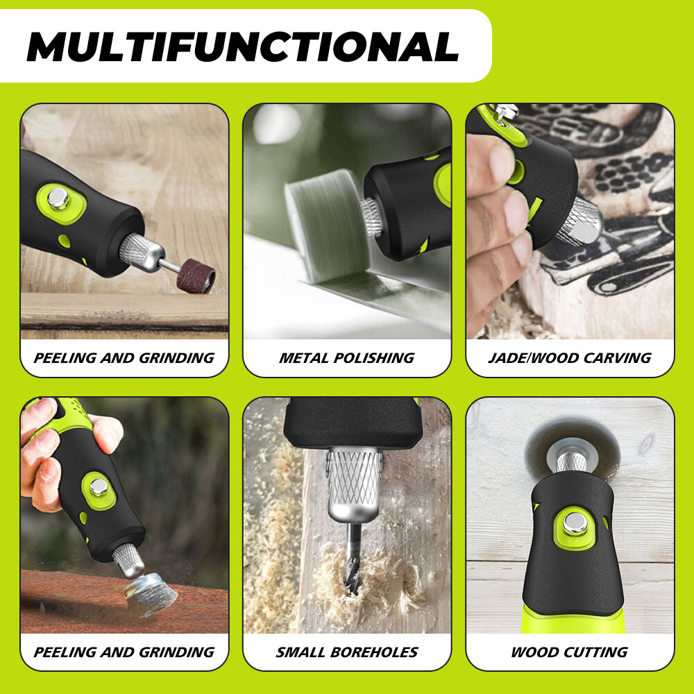 231pcs Electric Mini Drill Pen Grinder Engraving Cordless Compact 5 Speed Rotary