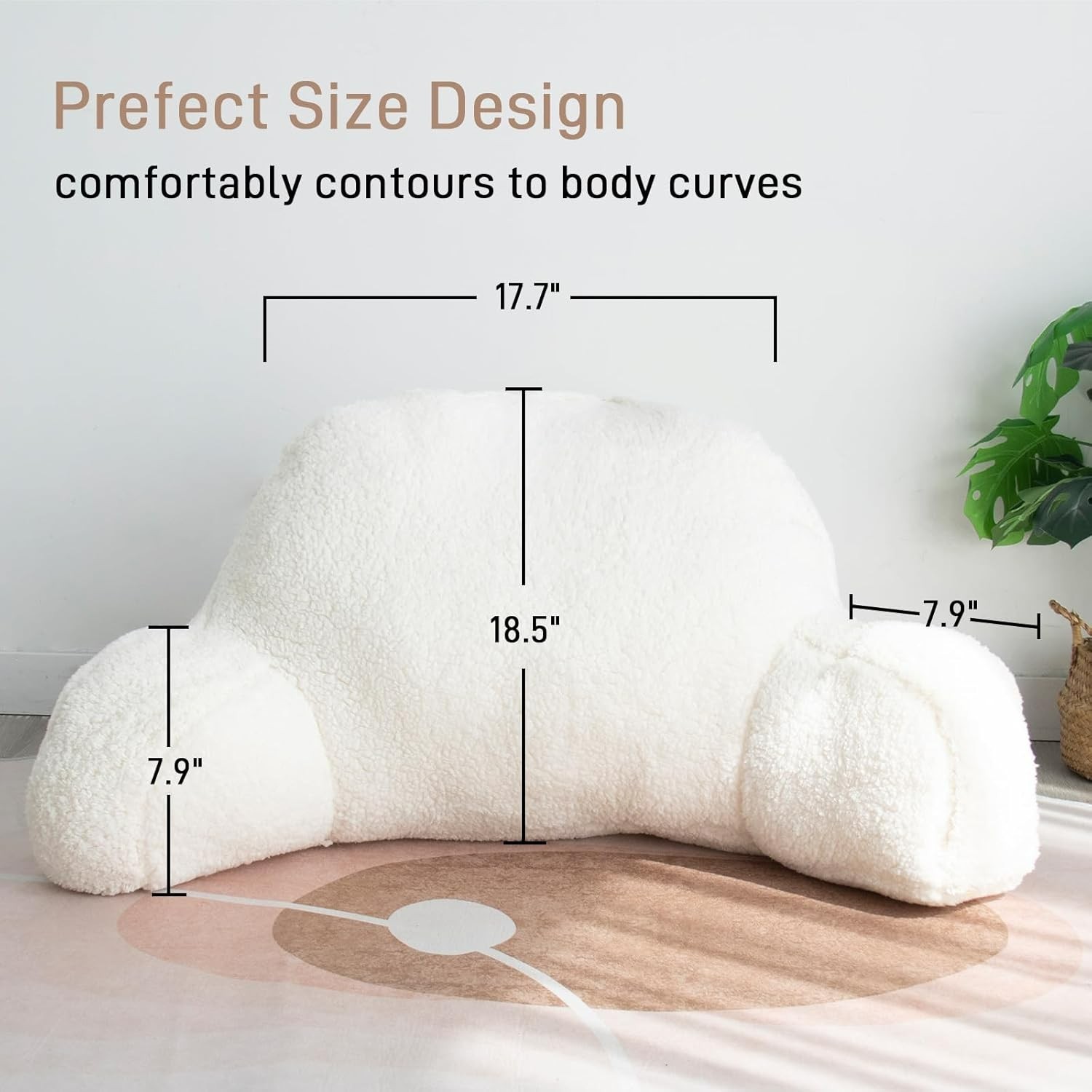 Reading Pillow with Arms Bed Rest Wedge Backrest Pillows for Kids Teens Adults