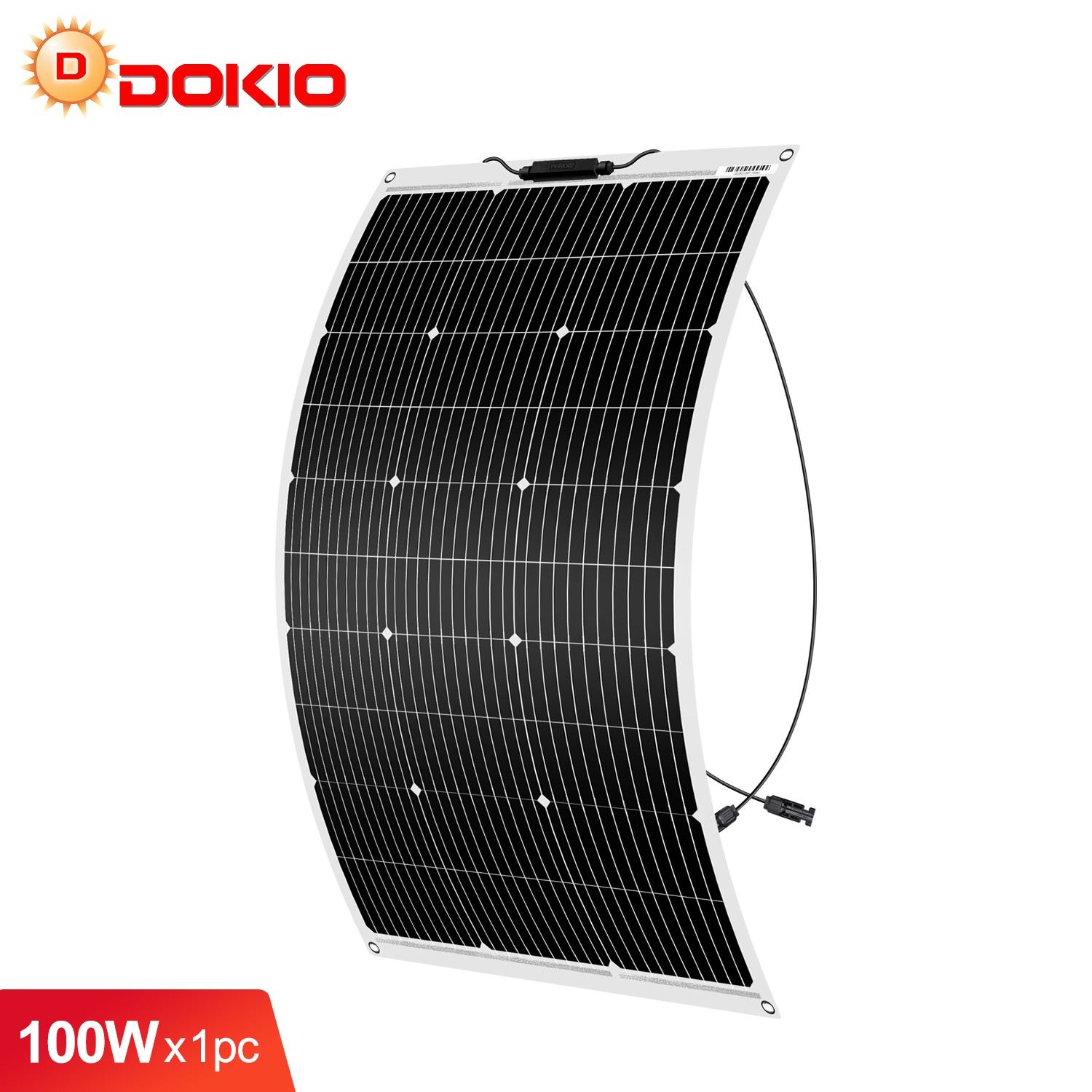 Dokio 100W 200W Monocrystalline Flexible Solar Panel for RV Marine Off Grid Use