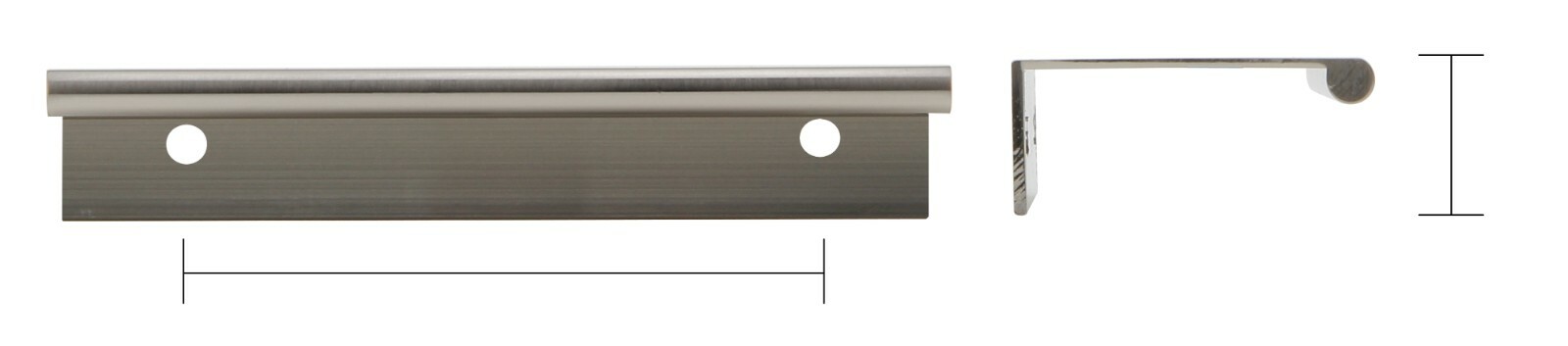 Silverline Brushed Satin Nickel Finger Edge Pulls Aluminum Cabinet Door Handle