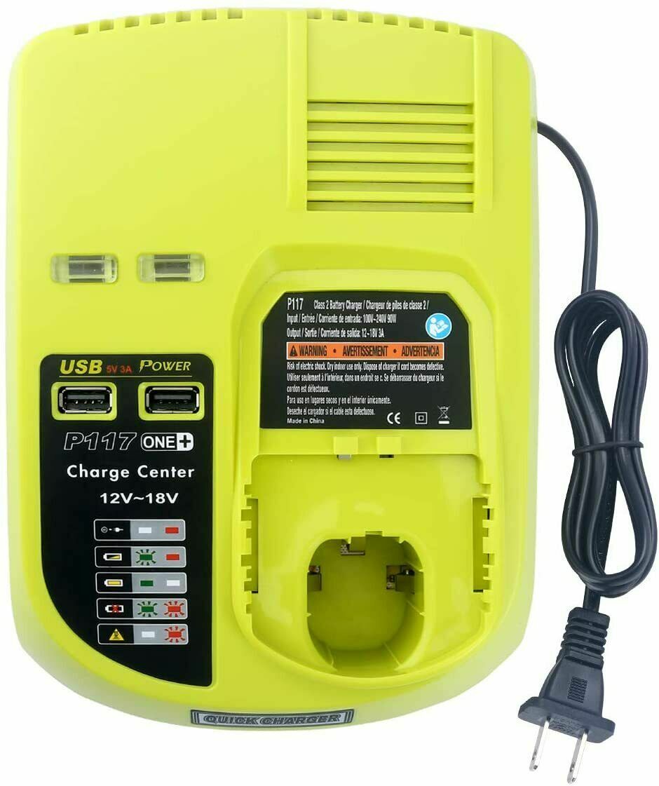 P117 Fast Charger For RYOBI For One+ Plus P108 18V High Capacity Lithium Battery