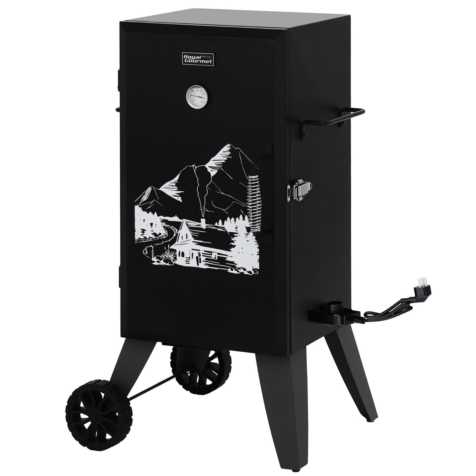 Royal Gourmet 28-Inch Electric Smoker w/ 3 Cooking Grates Outdoor BBQ Cooker