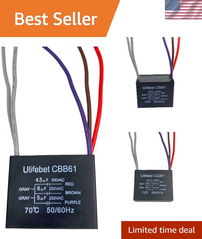 4.5uf + 6uf + 5uf Ceiling Fan Capacitor 250V – Reliable Performance