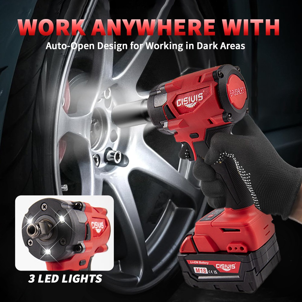 New For Milwaukee 18V 1/2″ High-Torque Impact Wrench Kit with Battery & Charger