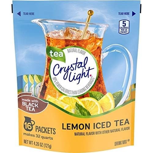 Crystal Light Lemon Iced Tea 16 Pitcher Packets Makes 32 Quarts -Pack of 1 – NEW