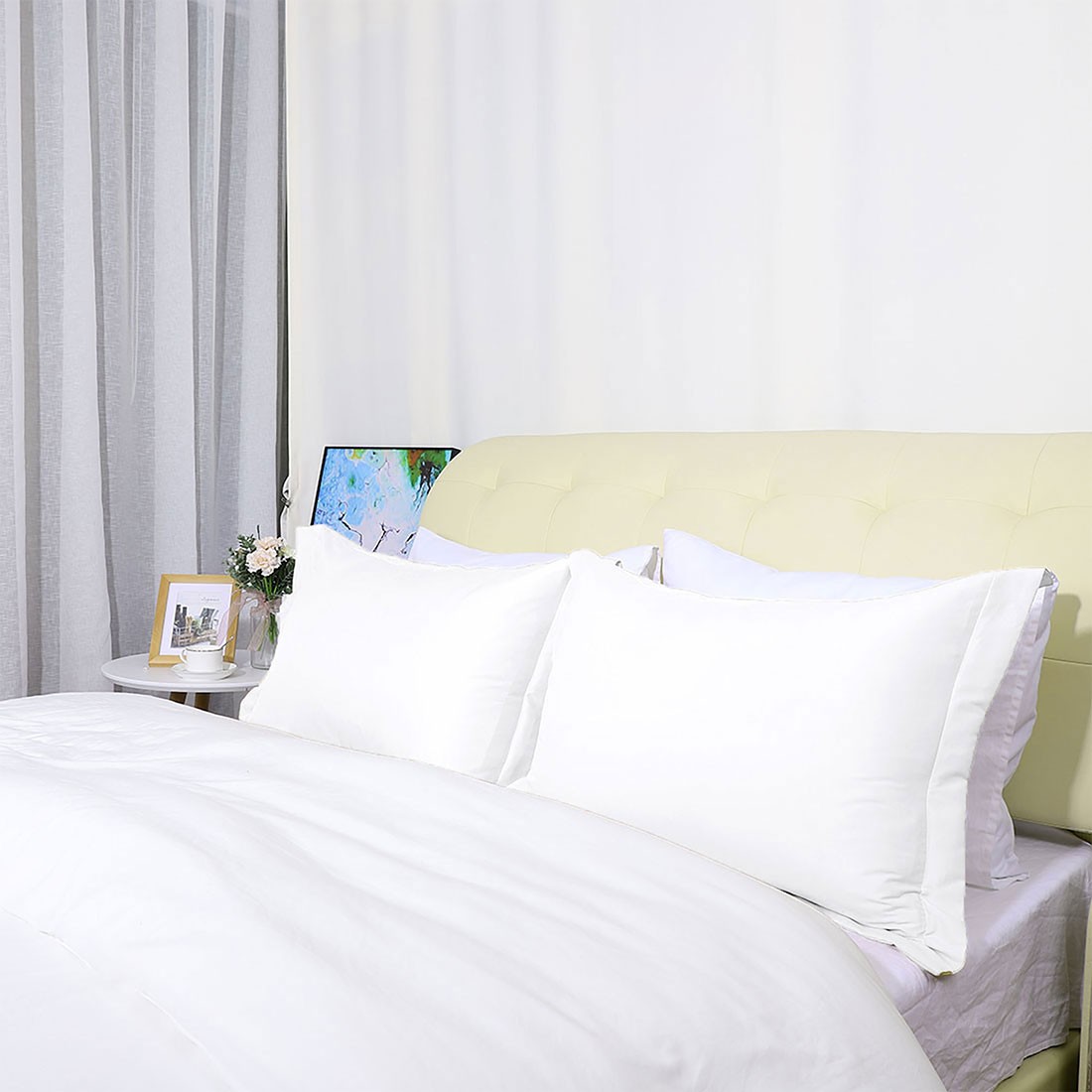 2Pcs Standard/Queen/King Microfiber Pillow Shams Pair No Zipper Pillowcases