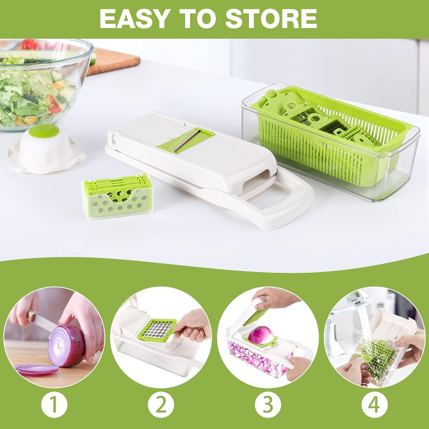 16-In-1 Vegetable Fruit Kitchen Chopper Cutter Food Onion Veggie Dicer Slicer US