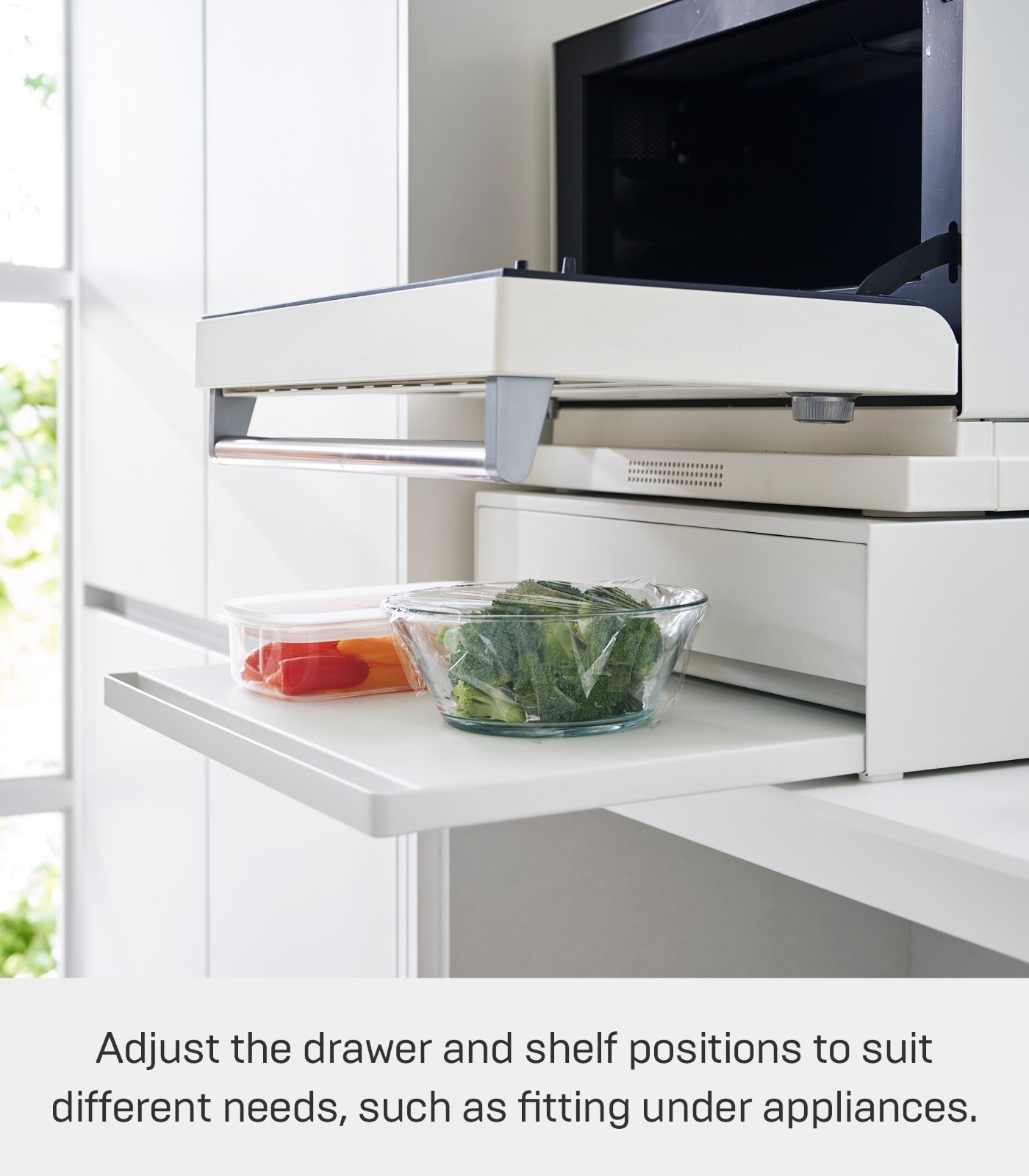 Yamazaki Home TOWER Kitchen Countertop Organizer Appliance Stand with Drawer