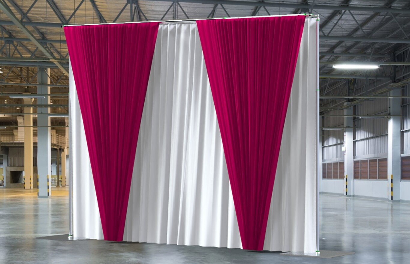 DOUBLE CROSSBAR ADJUSTABLE QUICK BACKDROP KIT 10 FT x 10 – 20 FT WITHOUT DRAPE
