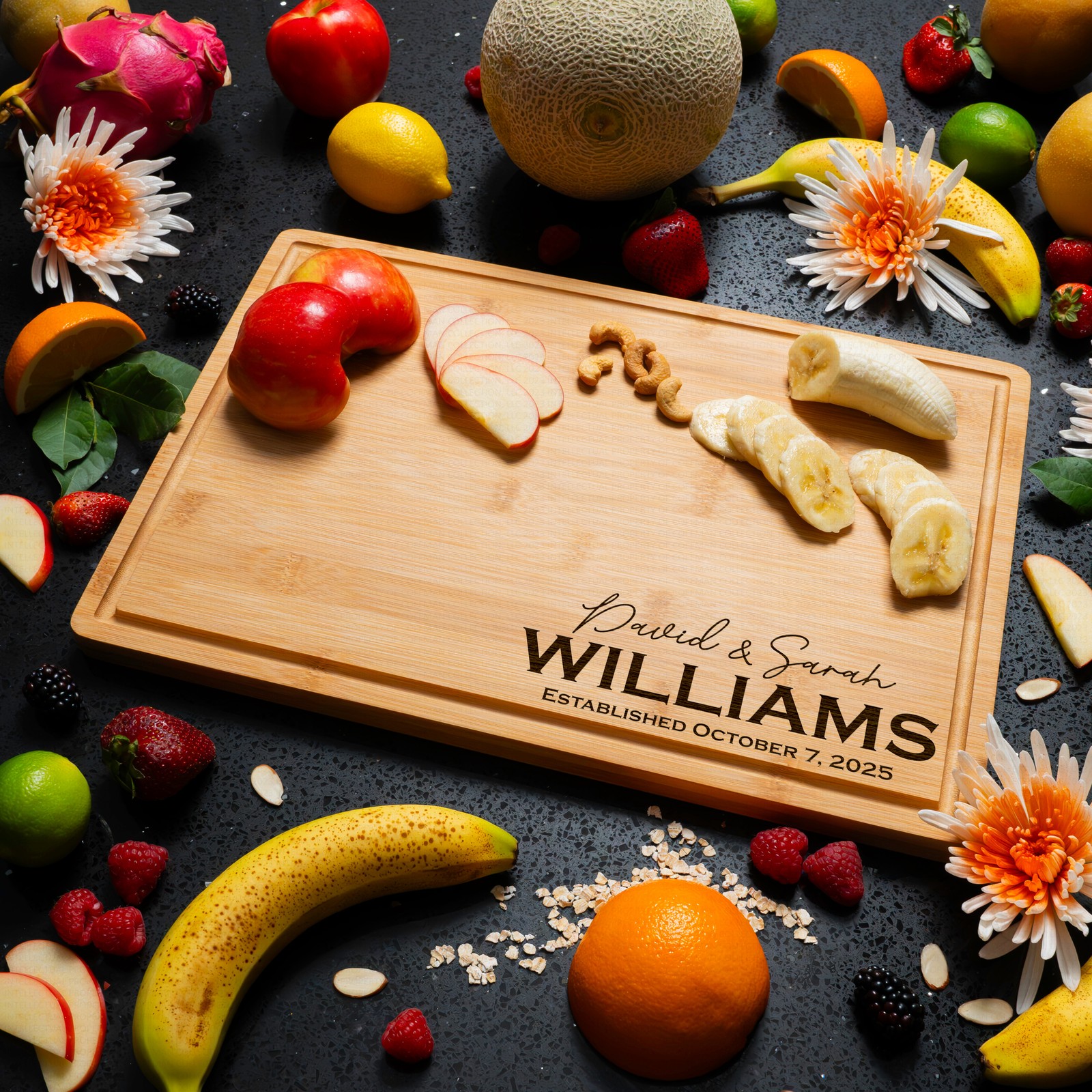 Custom Engrave Personalized Cutting Board | Wedding Engagement Housewarming Gift