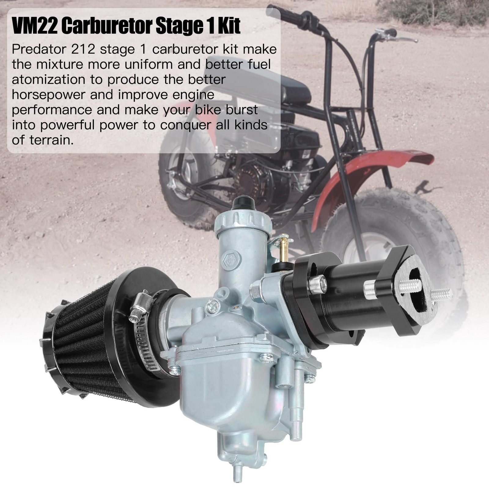 VM22 26mm Carburetor Stage 1 Kit Replacement for Predator 212cc 224cc
