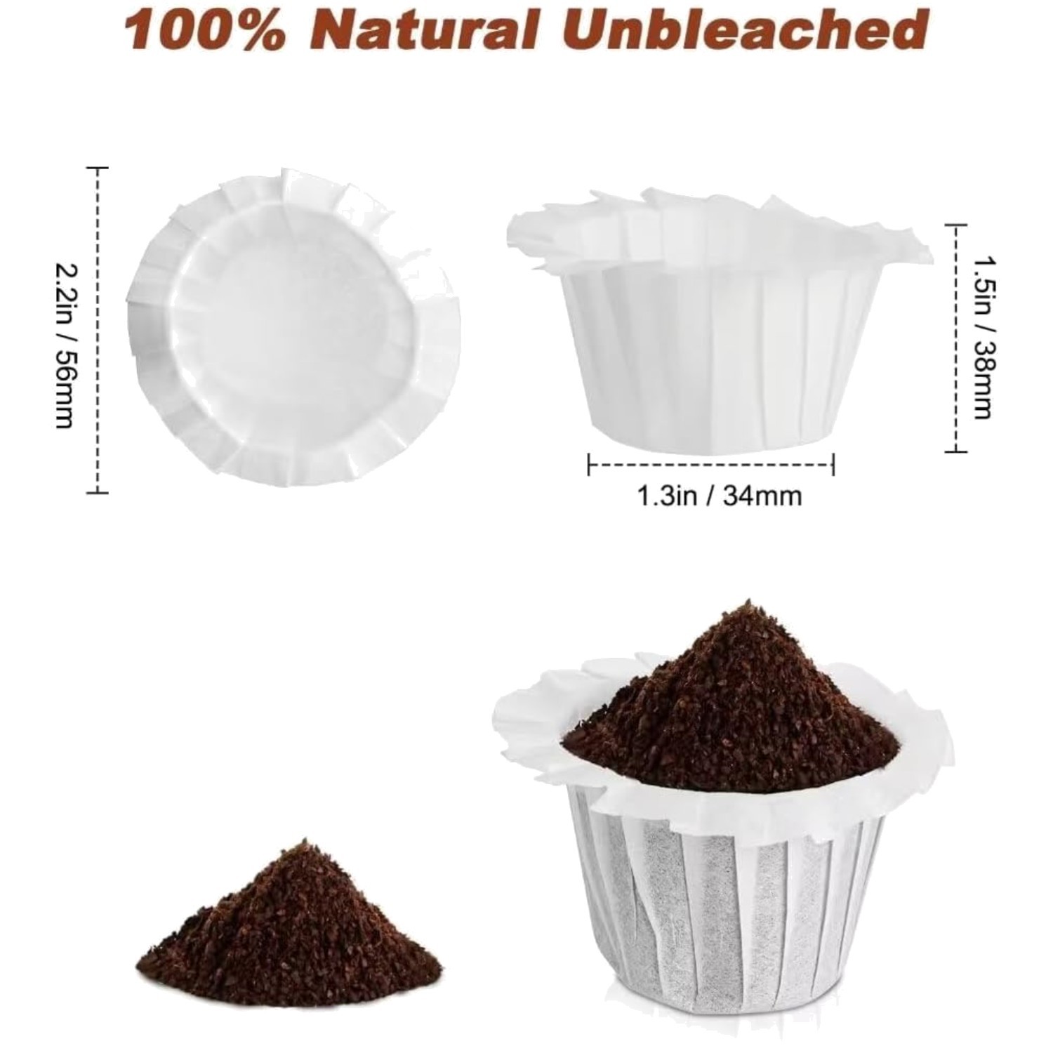 Easy Clean Reusable K Cup Paper Filters 300