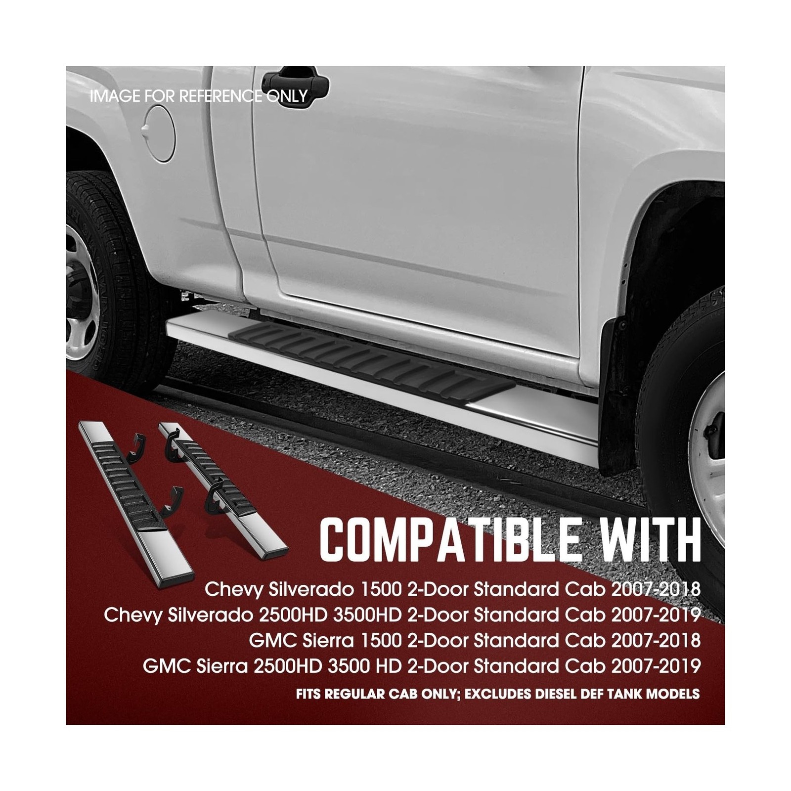 DNA Motoring 6.75″ Wide Flat Running Boards Side Step Bars Compatible with 20…