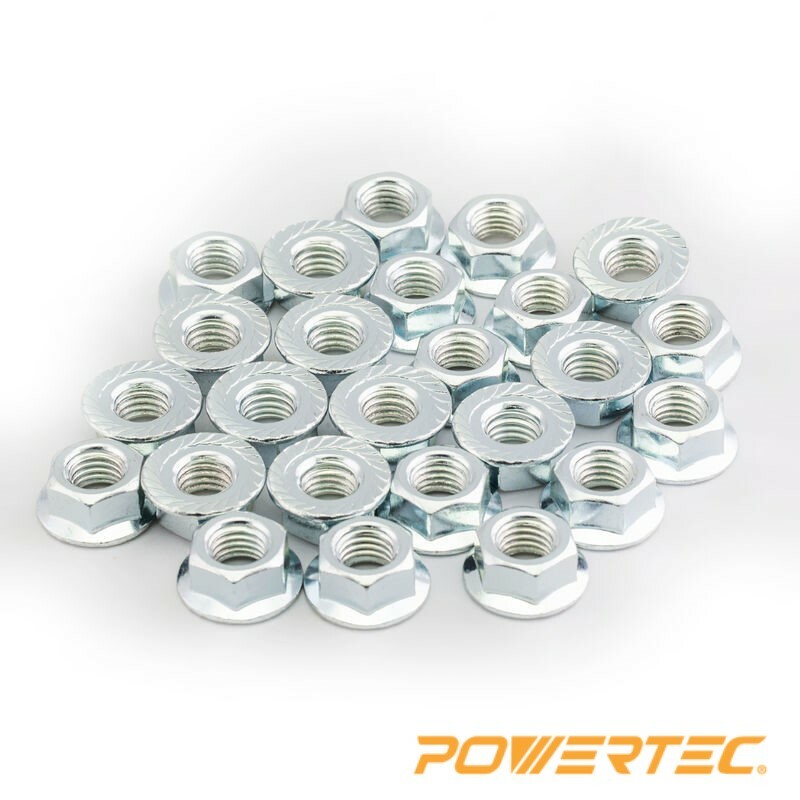 25pcs Hex Serrated Flange Hex Lock M8 Nut M8 Machine Screw Nut, Zinc (QLN1201)