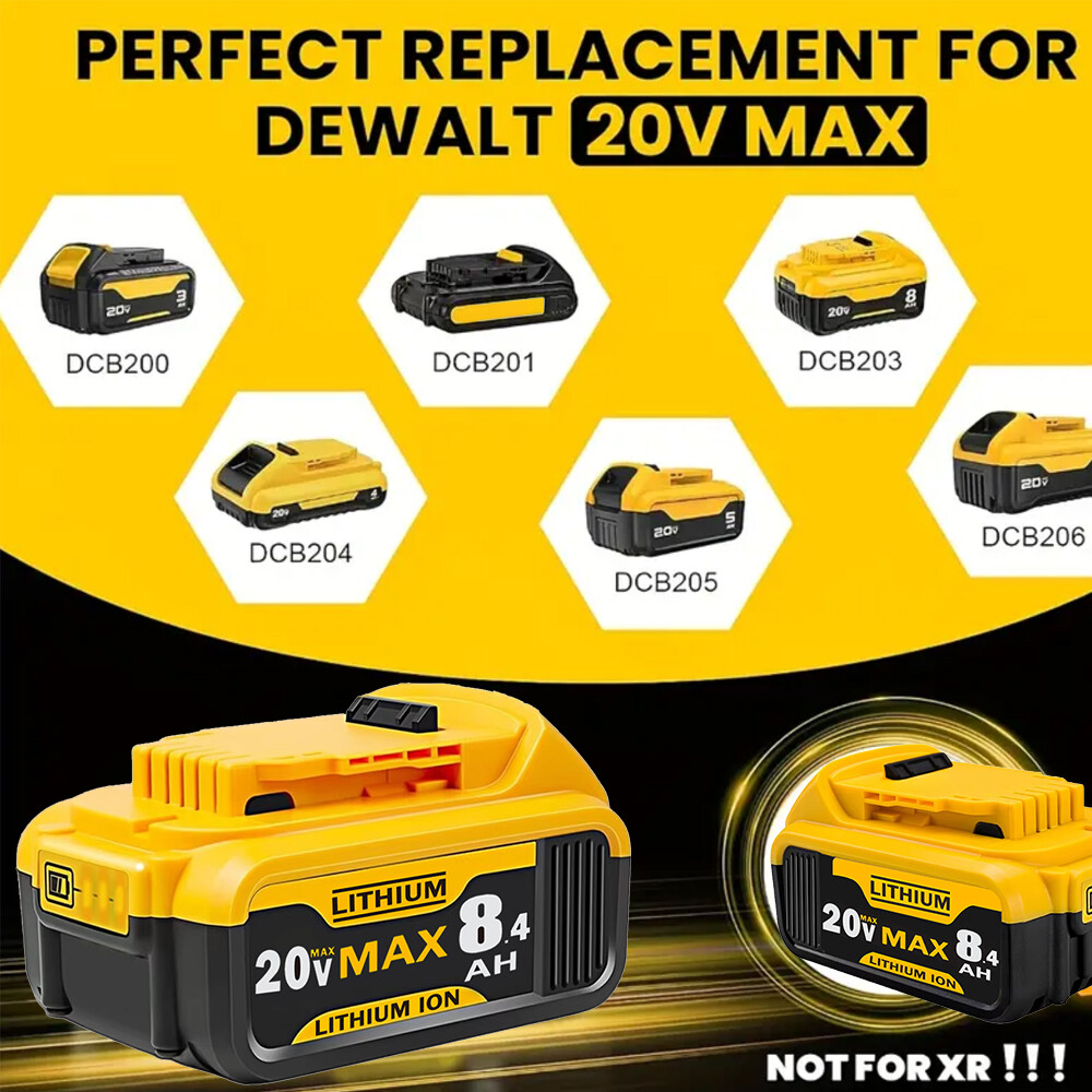 2Pack 8000mAh Lithium Battery For DeWalt 20 Volt Max 8.0AH DCB205 DCB206 DCB200
