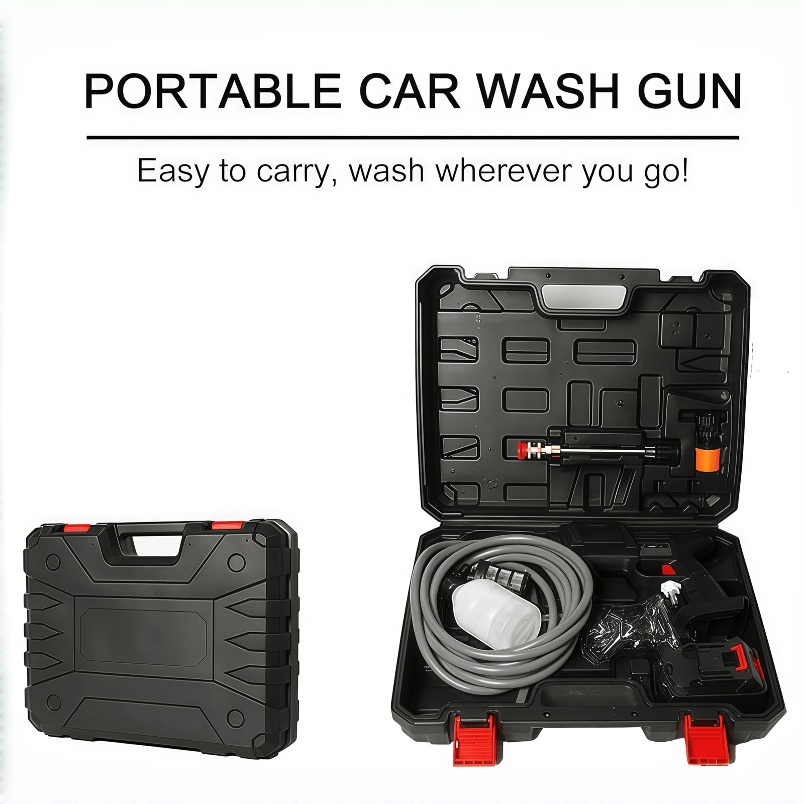 21V Portable Cordless Pressure Washer with 1 Battery Car Washer Full Kit