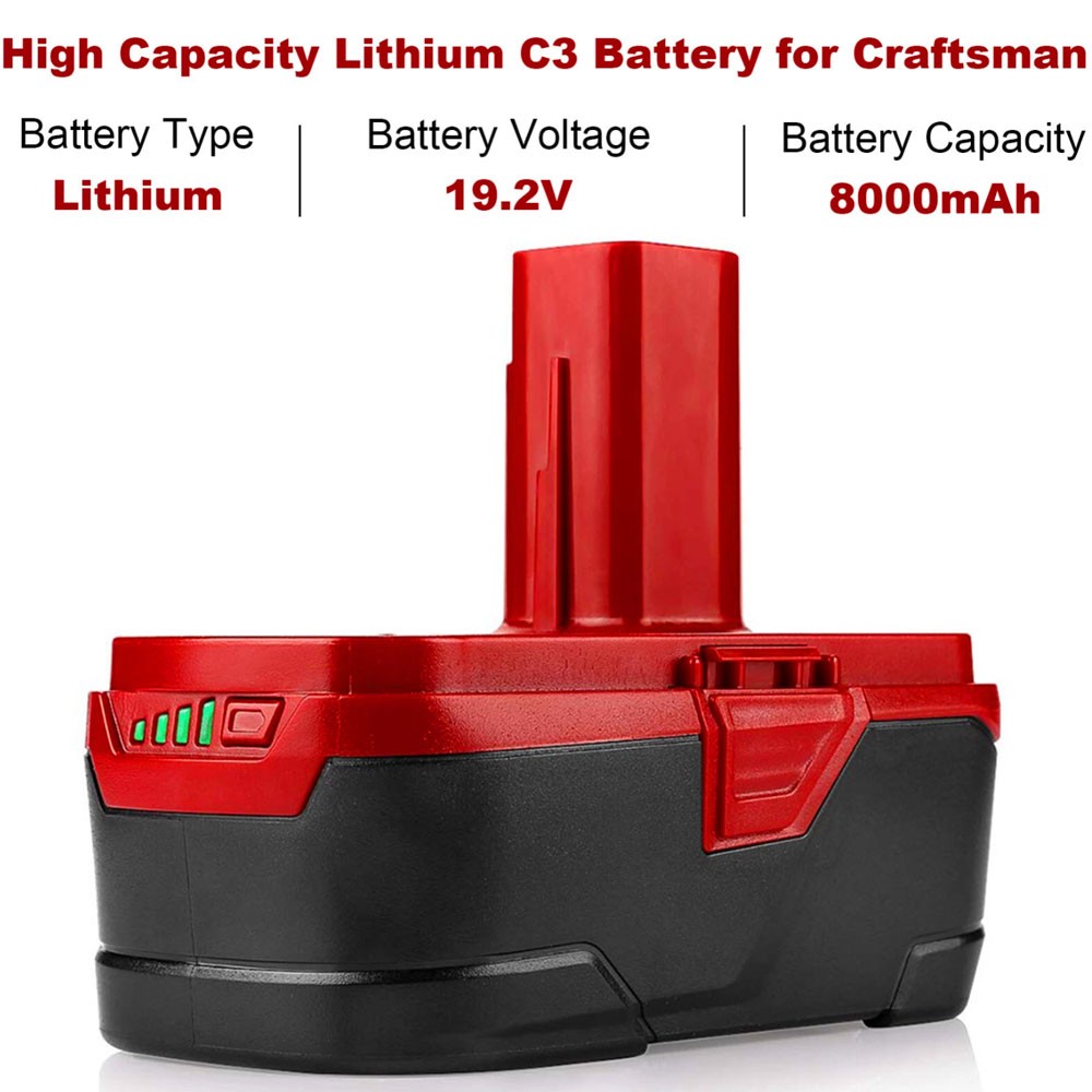 Pack 8.0Ah 19.2 Volt XCP Lithium Battery For Craftsman C3 Diehard PP2030 PP2025