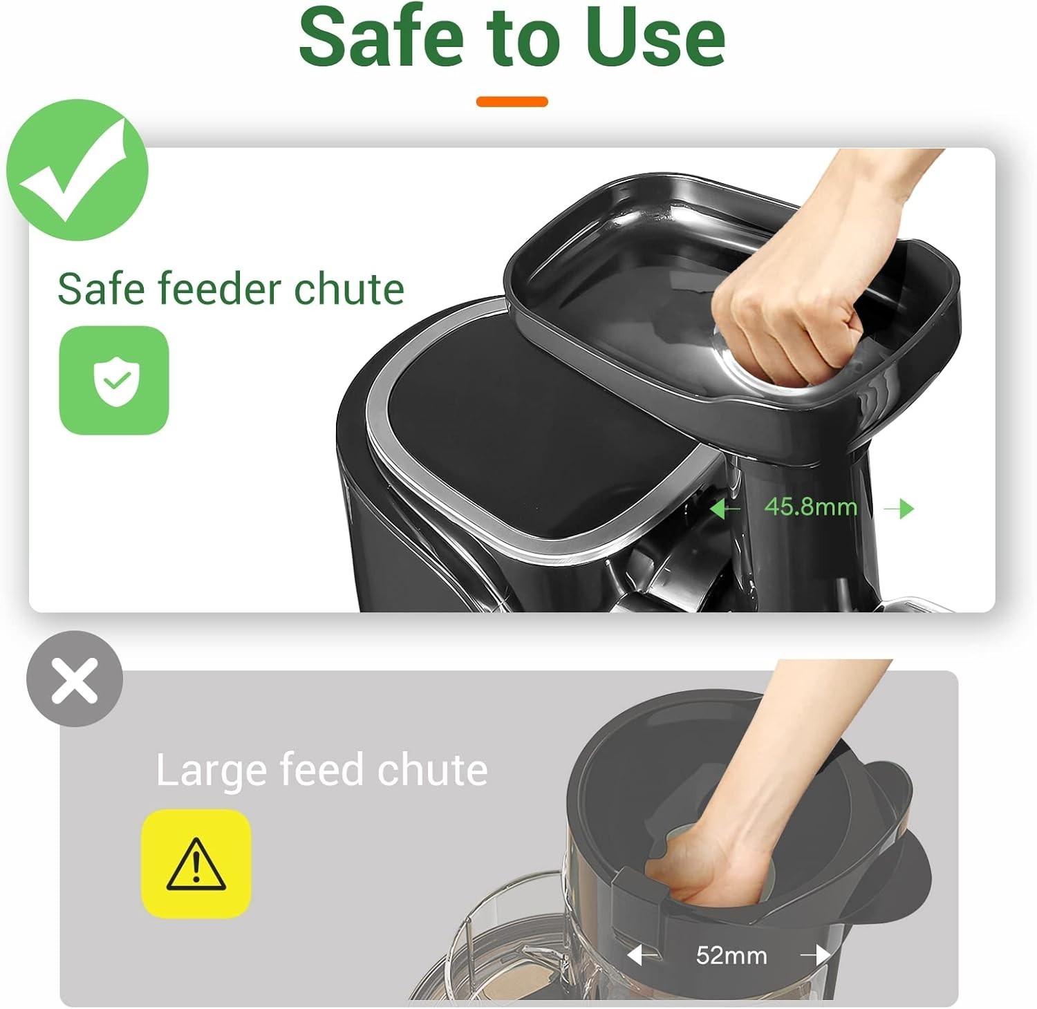 Juicer Machines,AMZCHEF Slow Cold Press Juicer with 2 Speed Modes,Travel bottles