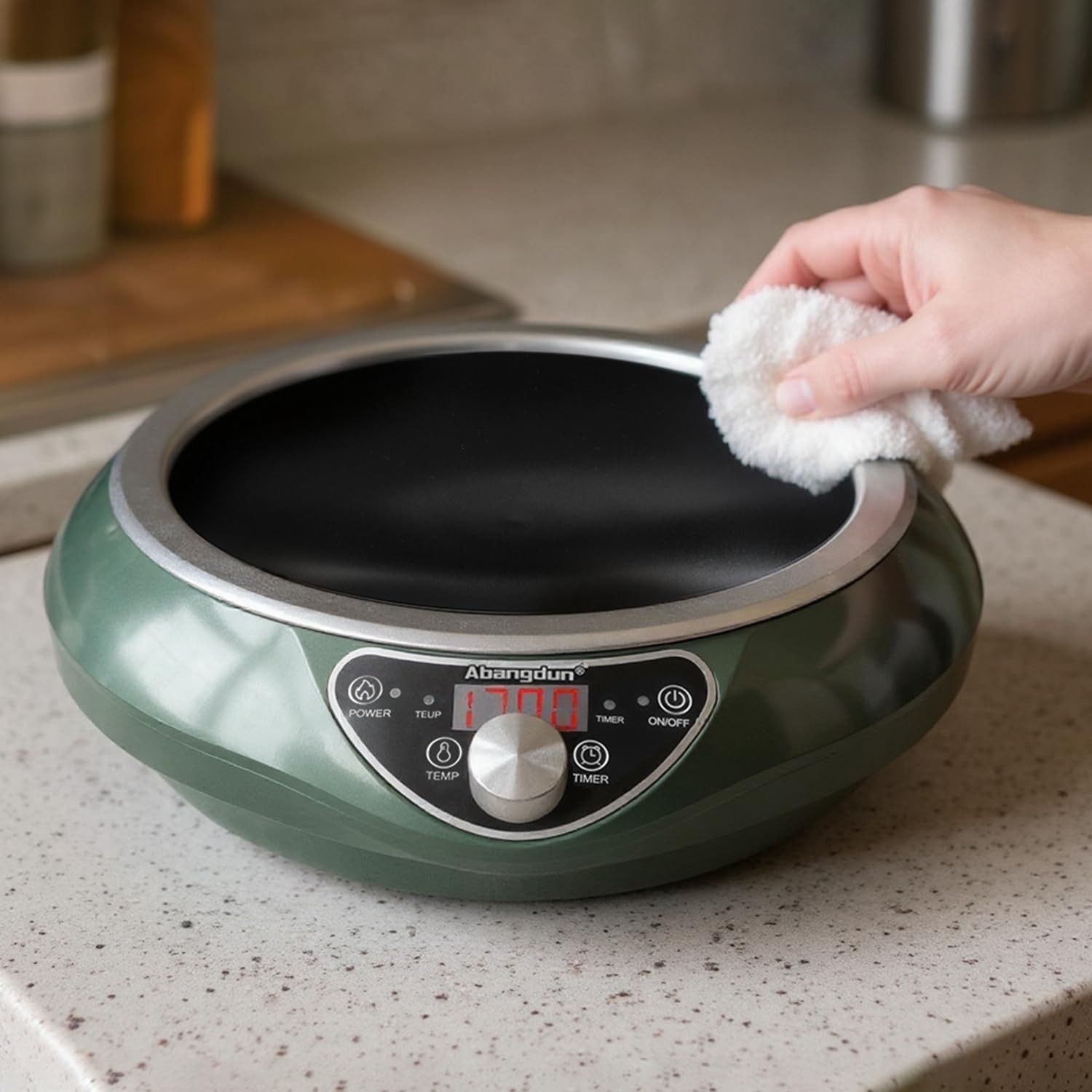 Abangdun 1700W 100V～185V Induction Cooktop Wok With Pan Electric Stove Burner