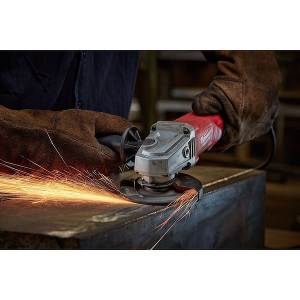 Milwaukee Tool 6142-30 11 Amp Corded 4-1/2″ Small Angle Grinder W/Lock-On