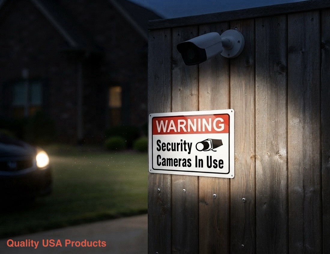 10×14 Inch Warning Security Cameras In Use Aluminum Metal Sign Thick Reflective