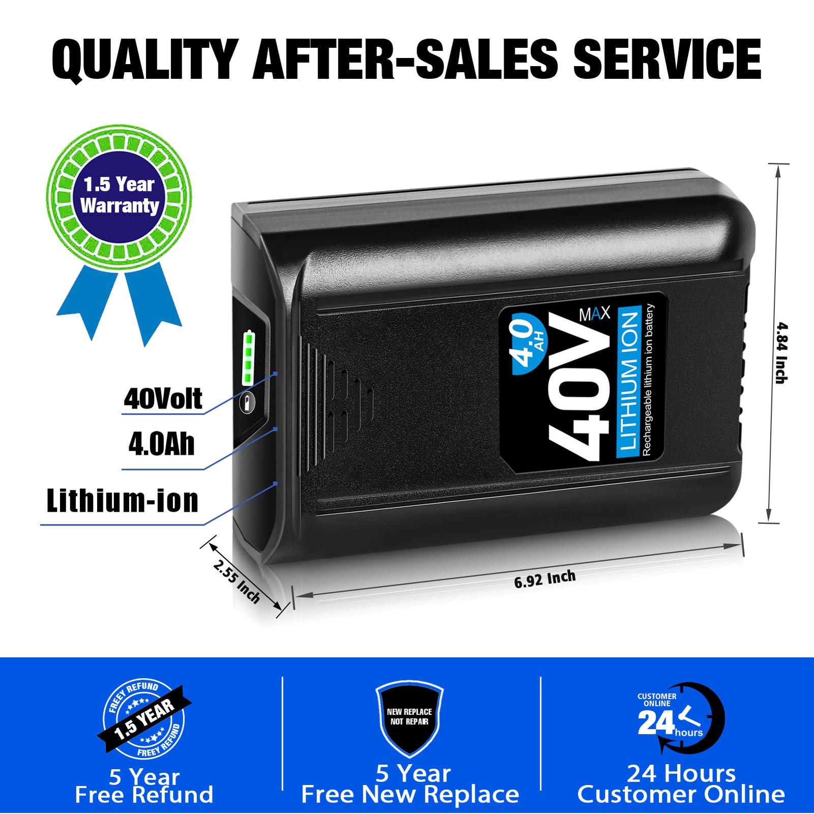 40V 4Ah Lithium Ion Battery For Kobalt 40V Max Tool KB540C-06 KB245-06 KB240-06