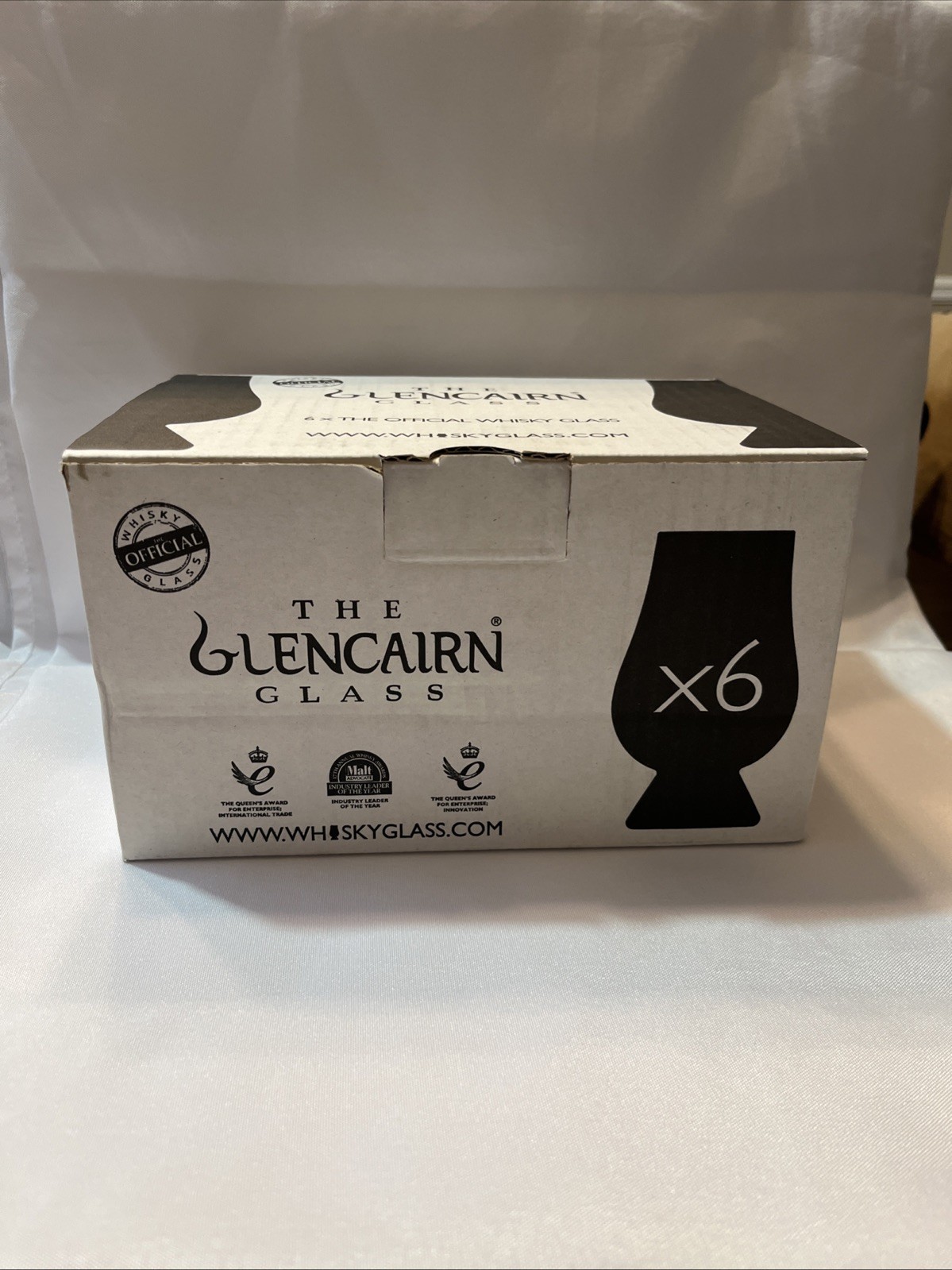 Glencairn Glass Set of 6 Official Whisky Glass *NEW With Whiskey Barrel Etching